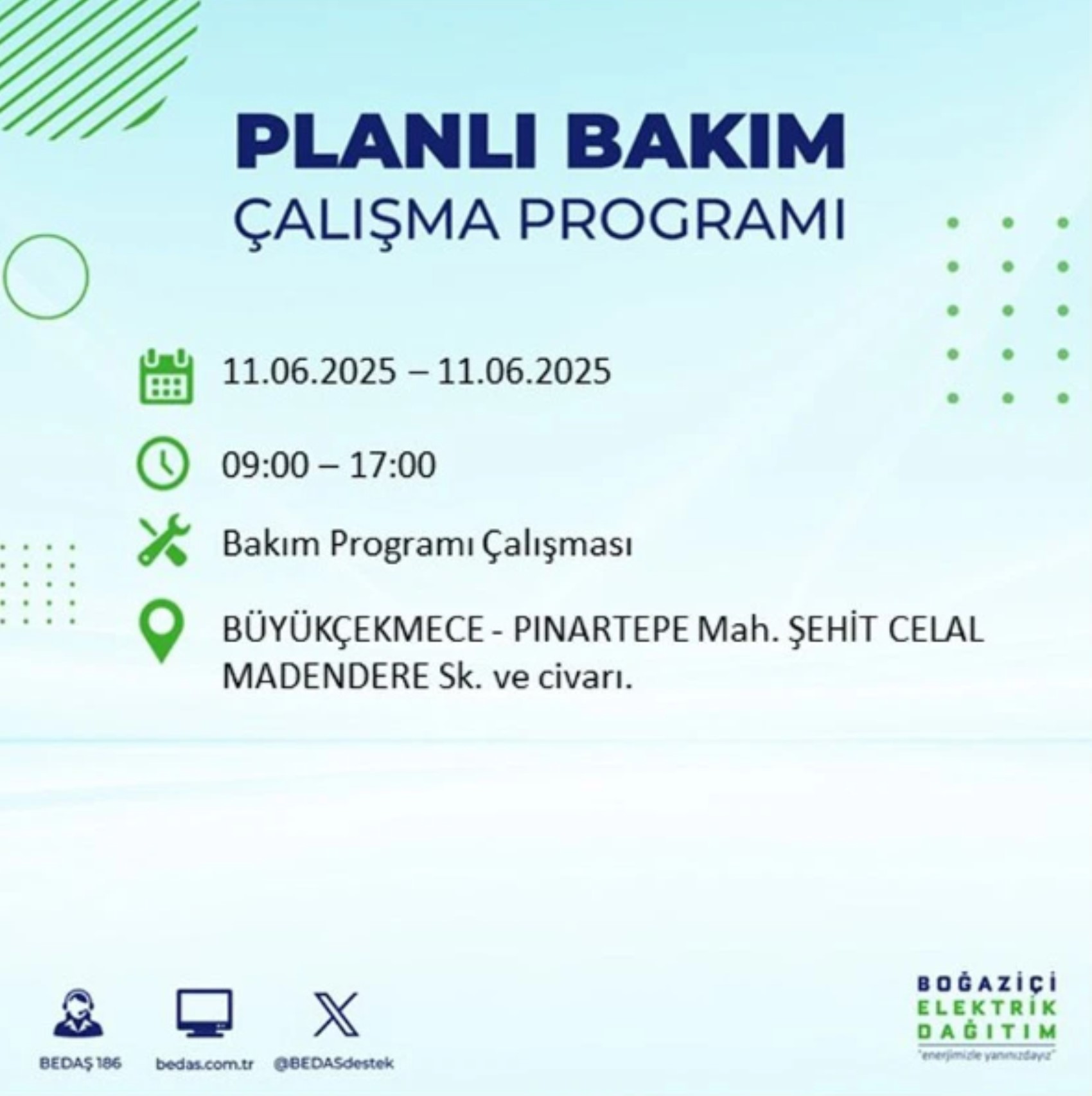 BEDAŞ paylaştı: İstanbul'da 11 Haziran Çarşamba günü elektrik kesintisi yaşanacak ilçeler