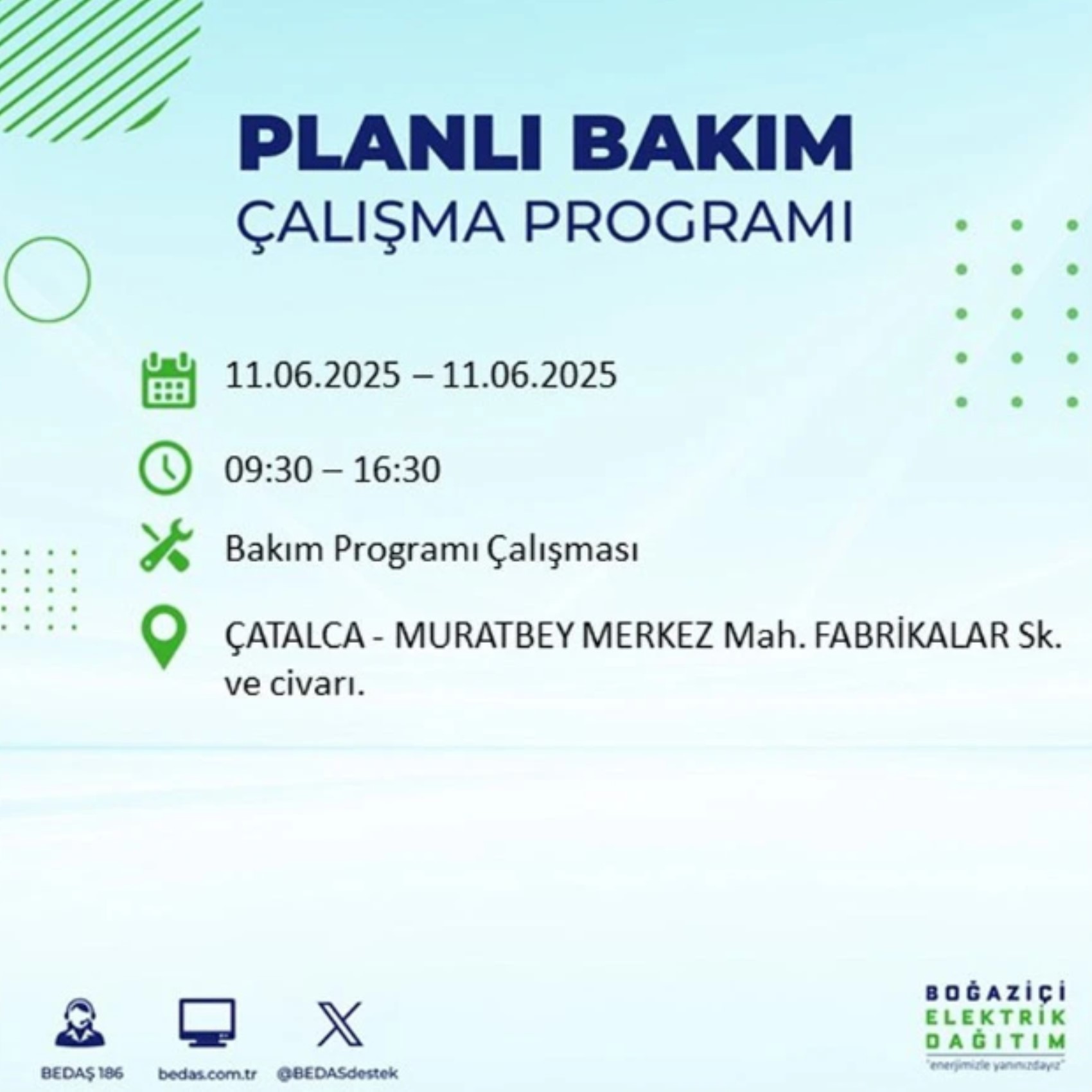 BEDAŞ paylaştı: İstanbul'da 11 Haziran Çarşamba günü elektrik kesintisi yaşanacak ilçeler