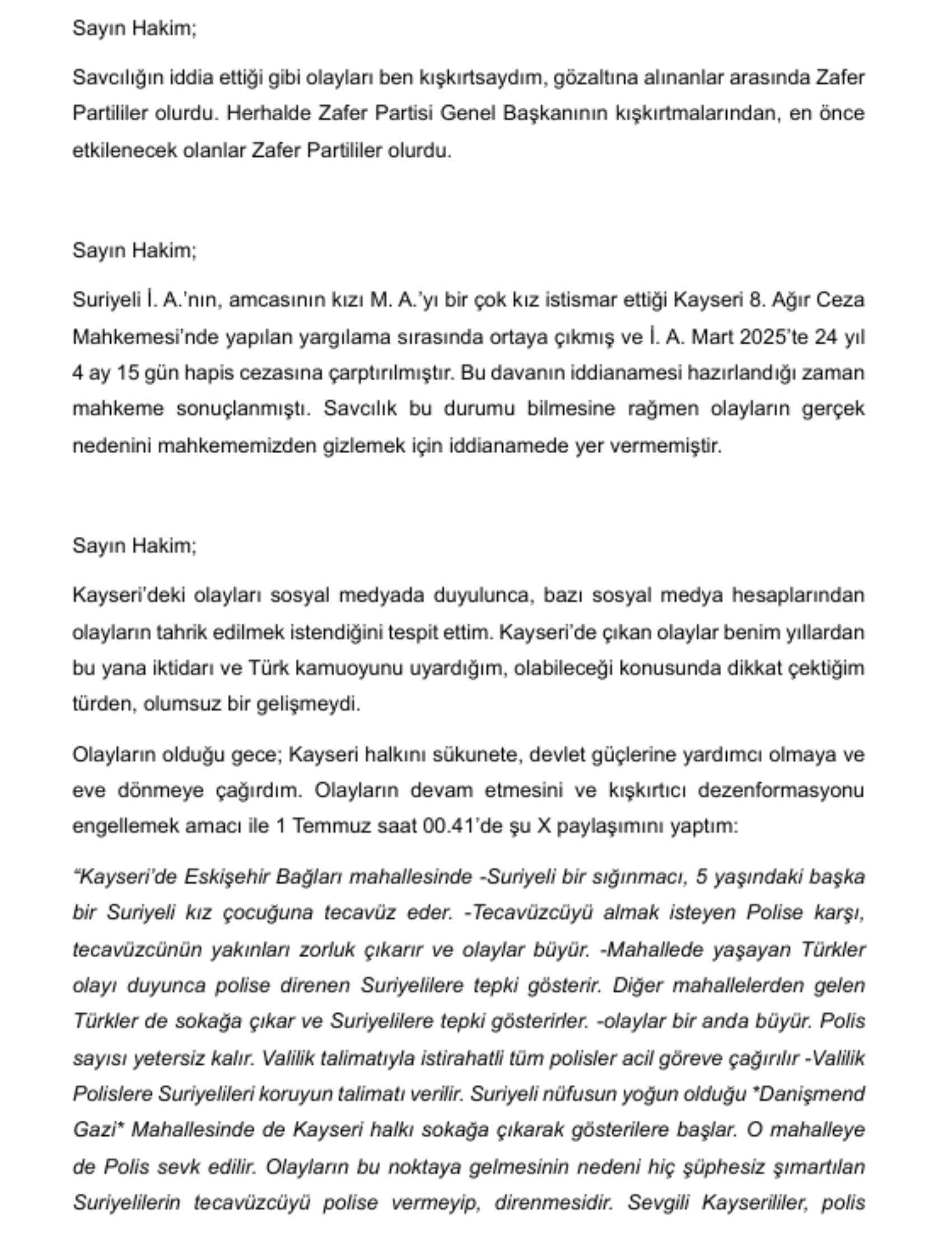 Ümit Özdağ 142 günün sonunda hakim karşısında! 'İmzasız, damgasız evrakla tutuklandım; hazır tutanak ise 17 gün sonra yollandı'