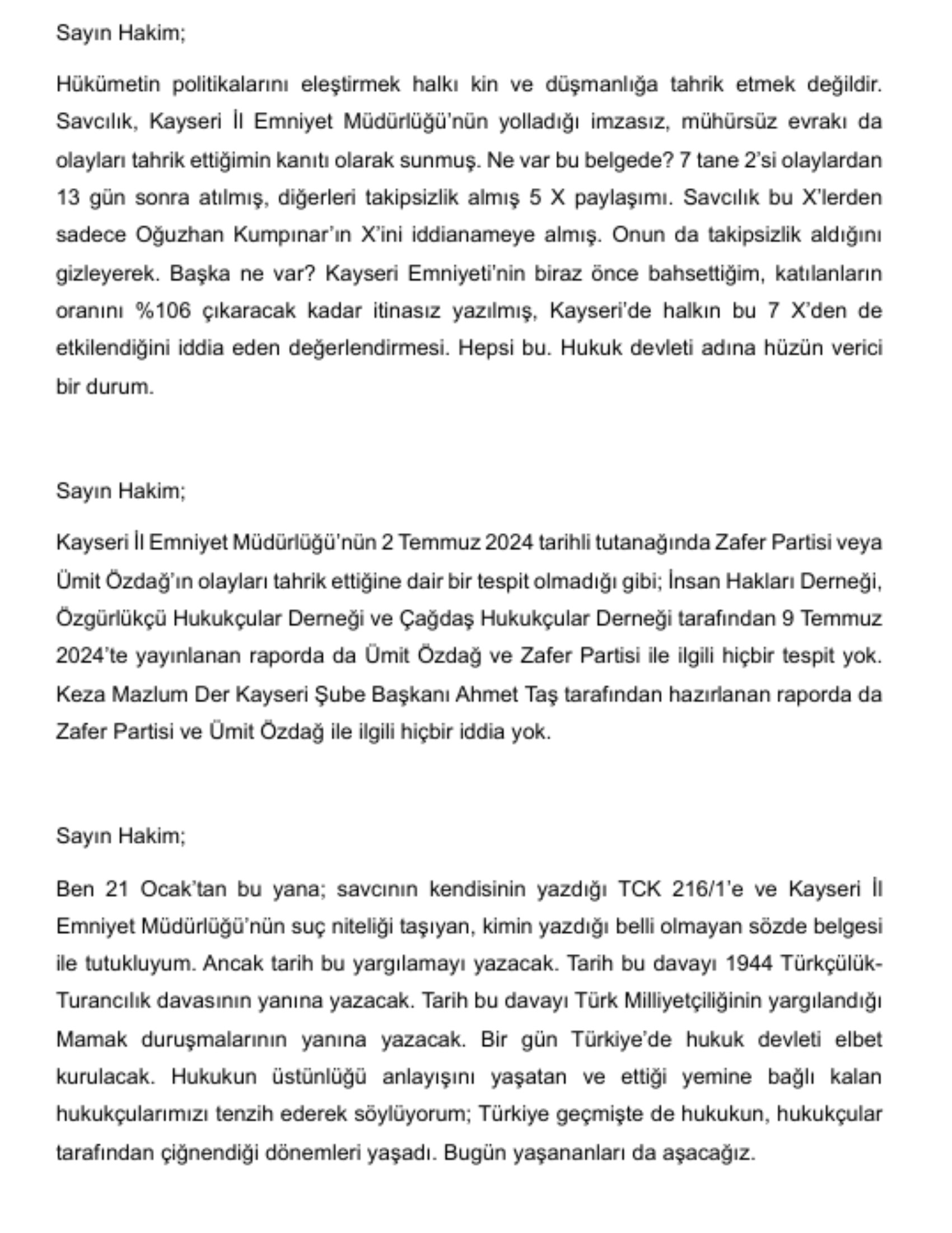 Ümit Özdağ 142 günün sonunda hakim karşısında! 'İmzasız, damgasız evrakla tutuklandım; hazır tutanak ise 17 gün sonra yollandı'