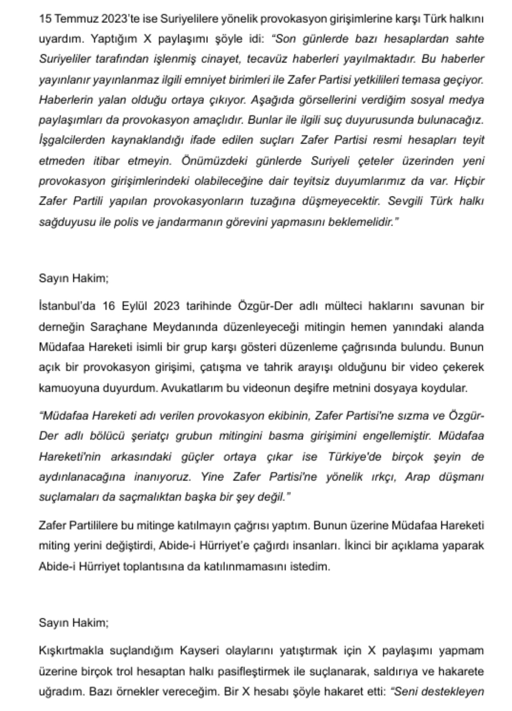 Ümit Özdağ 142 günün sonunda hakim karşısında! 'İmzasız, damgasız evrakla tutuklandım; hazır tutanak ise 17 gün sonra yollandı'