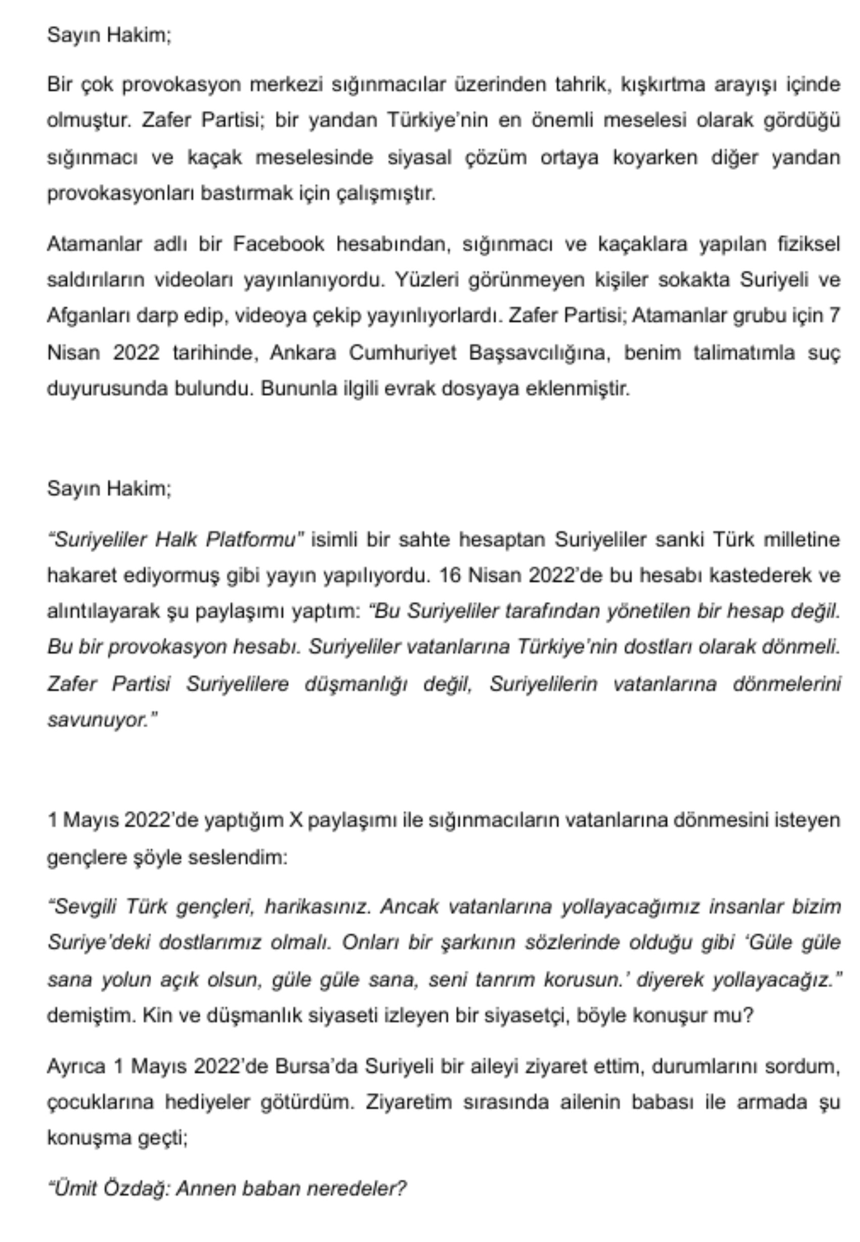 Ümit Özdağ 142 günün sonunda hakim karşısında! 'İmzasız, damgasız evrakla tutuklandım; hazır tutanak ise 17 gün sonra yollandı'