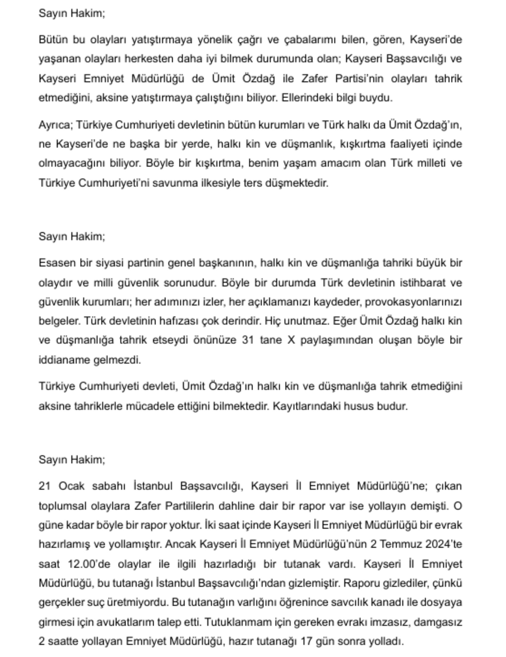 Ümit Özdağ 142 günün sonunda hakim karşısında! 'İmzasız, damgasız evrakla tutuklandım; hazır tutanak ise 17 gün sonra yollandı'