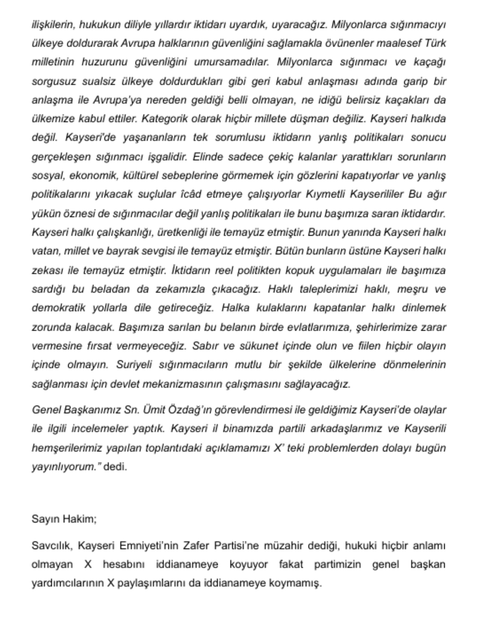 Ümit Özdağ 142 günün sonunda hakim karşısında! 'İmzasız, damgasız evrakla tutuklandım; hazır tutanak ise 17 gün sonra yollandı'