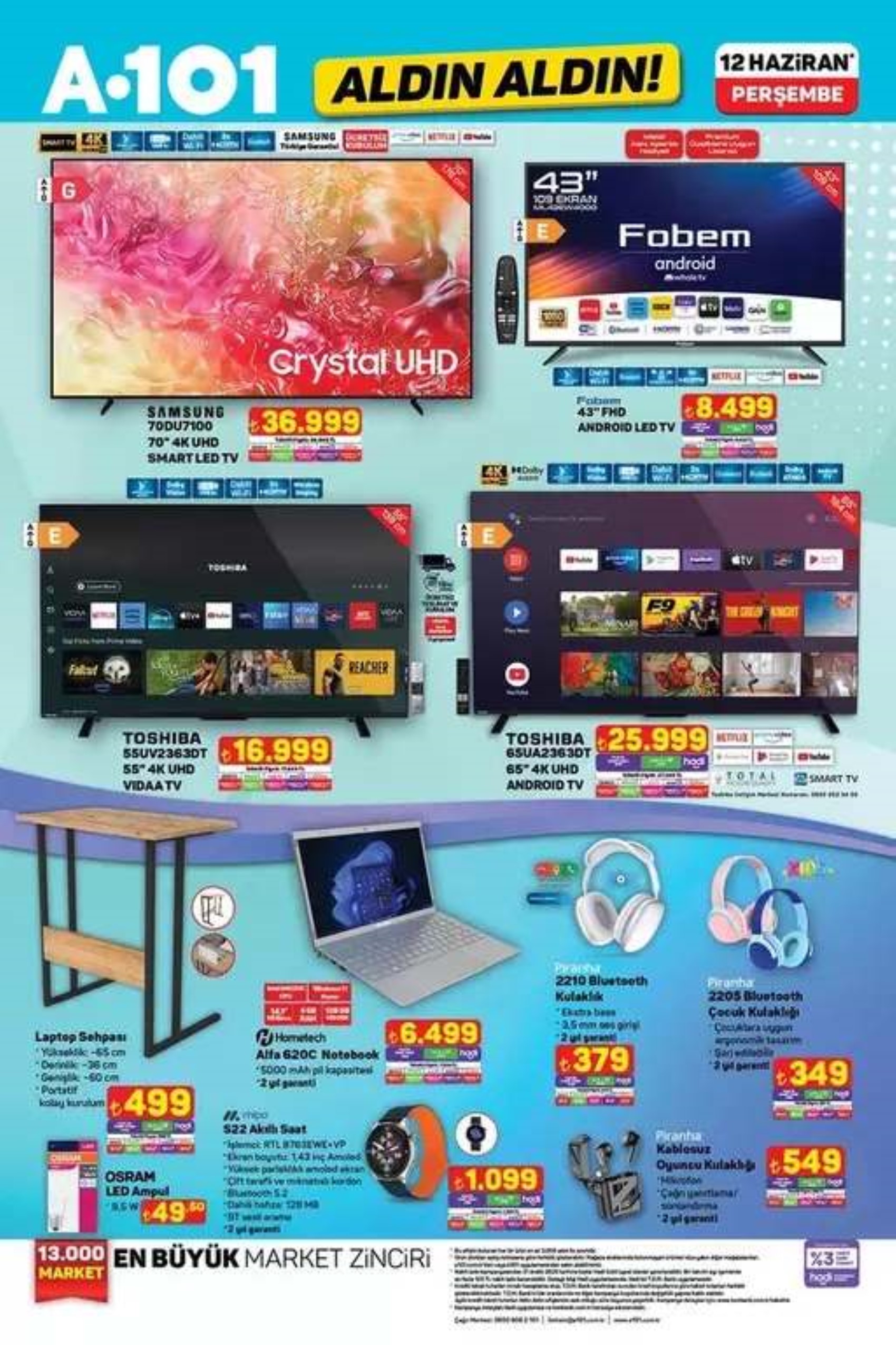 Bugün satışta! A101 Aktüel 12 Haziran kataloğu yayımlandı! Bu hafta A101 marketlere neler geliyor? Hangi ürünler indirimde?