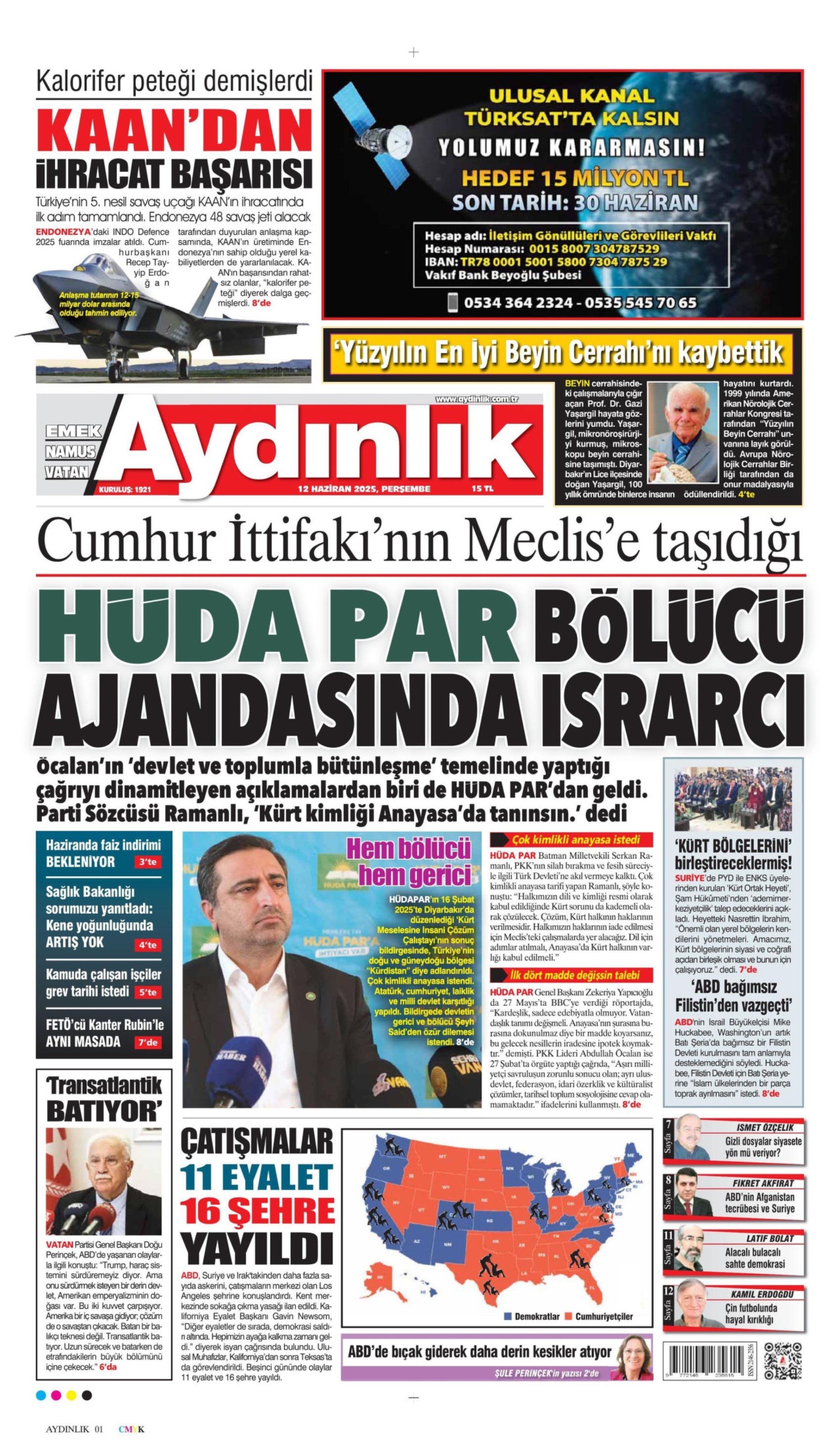 12 Haziran 2025 gazete manşetleri: Gazeteler, Gaziosmanpaşa Belediyesi'nin AKP'ye geçmesini nasıl gördü?