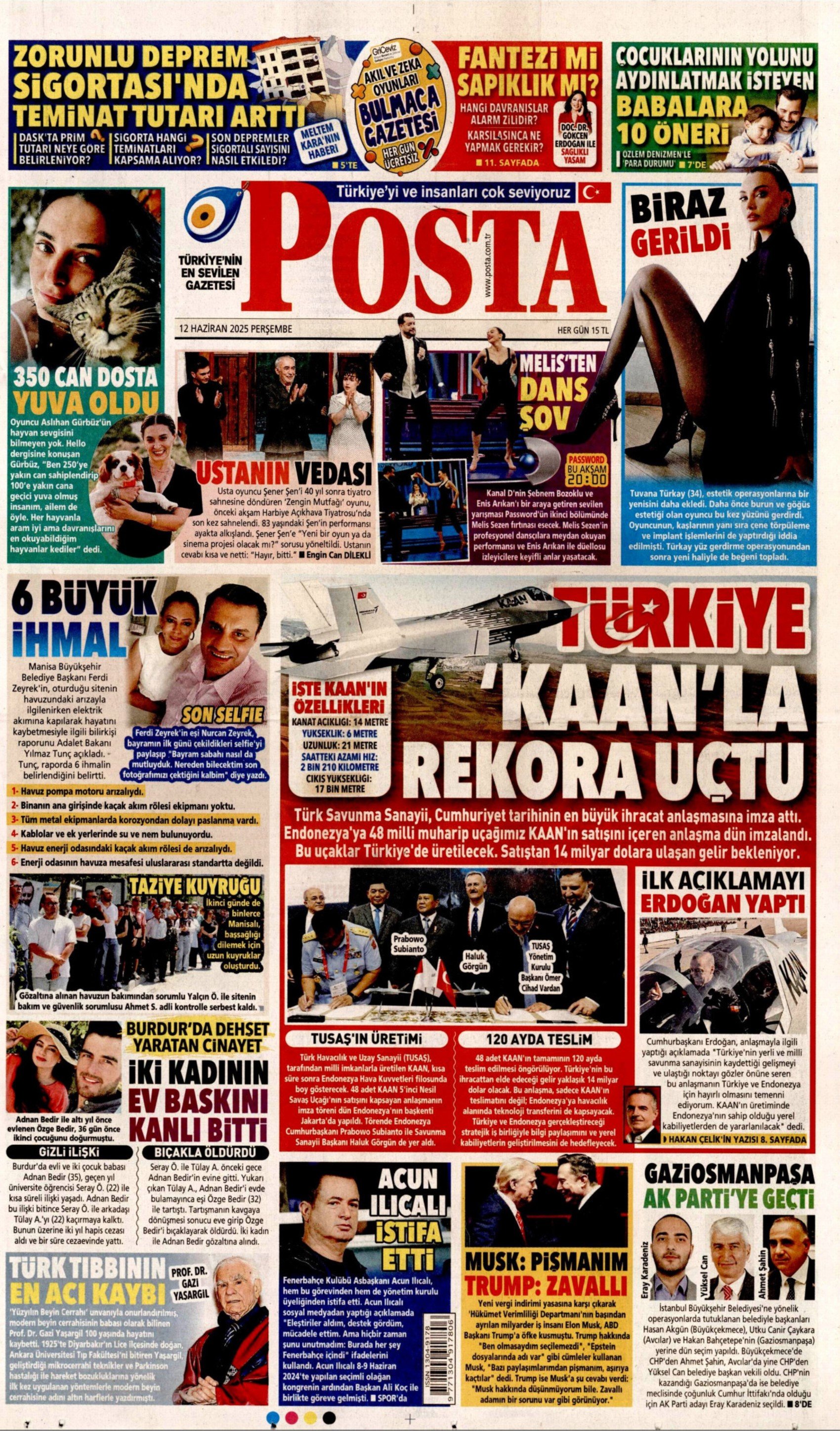 12 Haziran 2025 gazete manşetleri: Gazeteler, Gaziosmanpaşa Belediyesi'nin AKP'ye geçmesini nasıl gördü?