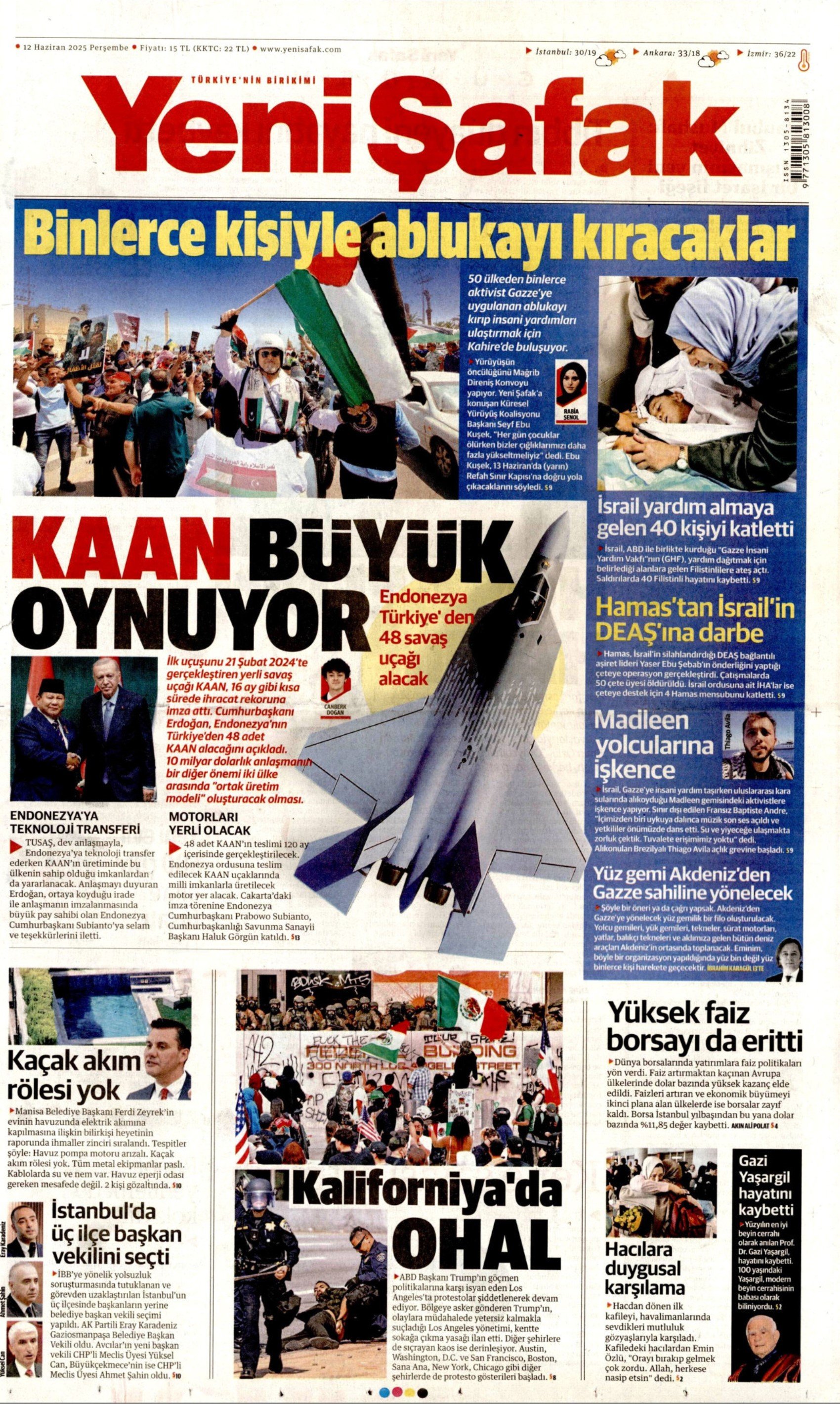 12 Haziran 2025 gazete manşetleri: Gazeteler, Gaziosmanpaşa Belediyesi'nin AKP'ye geçmesini nasıl gördü?