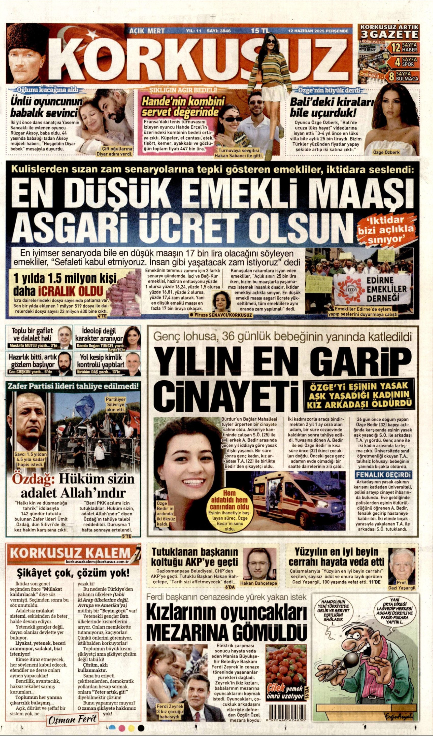 12 Haziran 2025 gazete manşetleri: Gazeteler, Gaziosmanpaşa Belediyesi'nin AKP'ye geçmesini nasıl gördü?