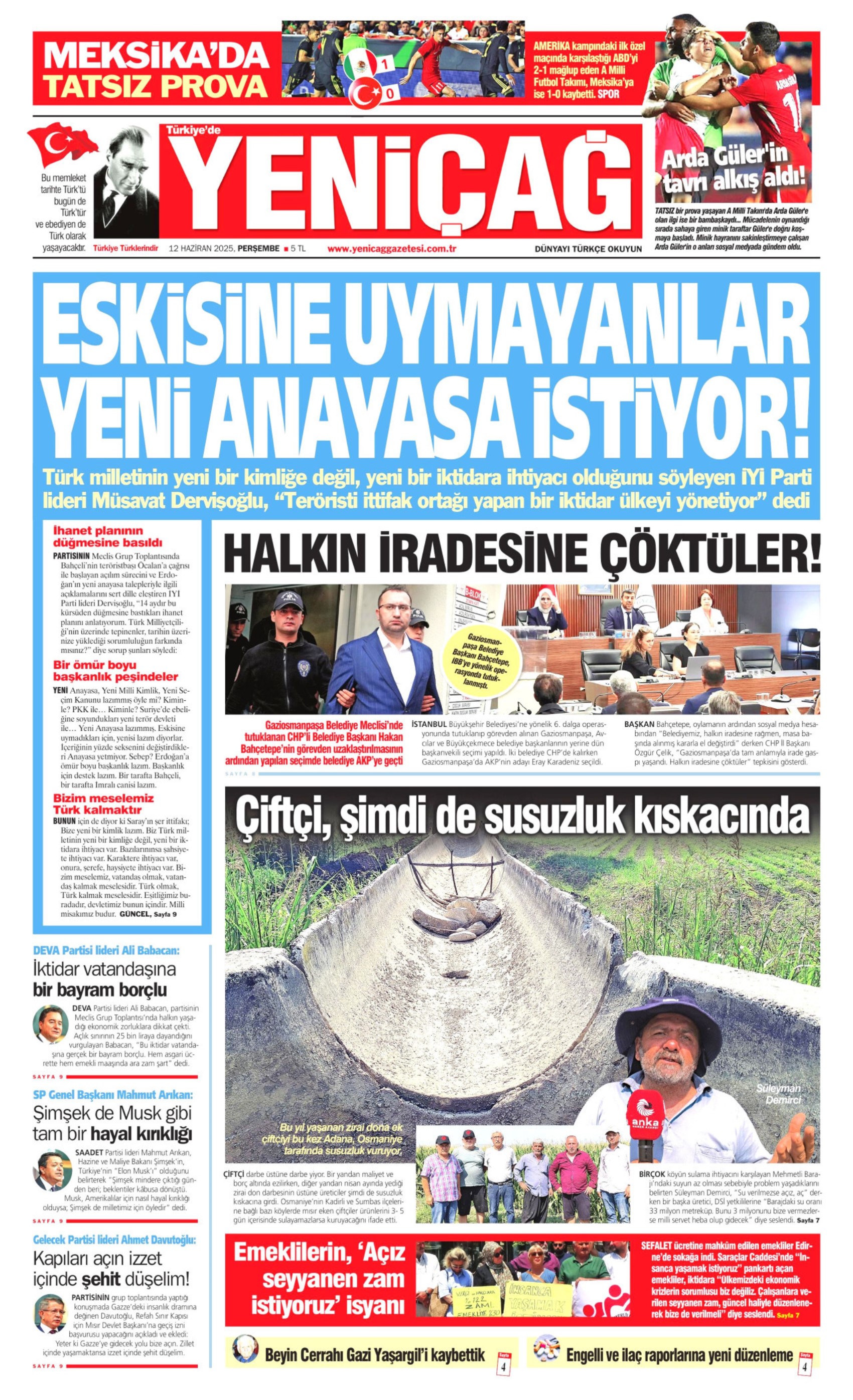 12 Haziran 2025 gazete manşetleri: Gazeteler, Gaziosmanpaşa Belediyesi'nin AKP'ye geçmesini nasıl gördü?