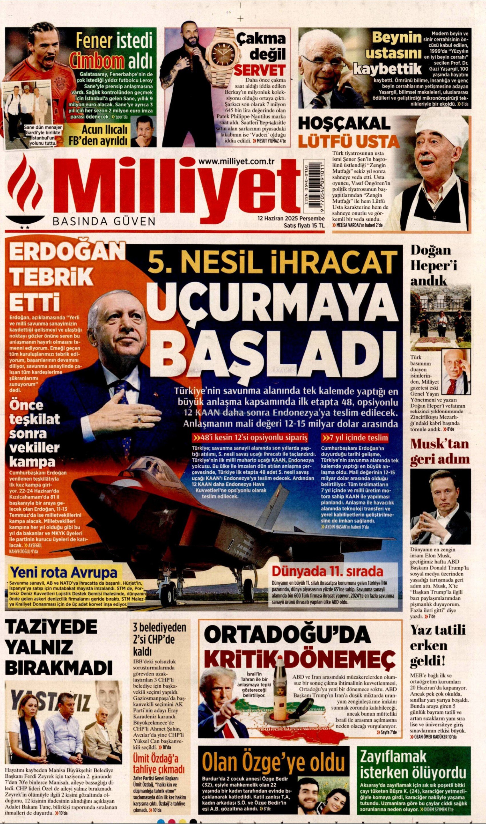 12 Haziran 2025 gazete manşetleri: Gazeteler, Gaziosmanpaşa Belediyesi'nin AKP'ye geçmesini nasıl gördü?