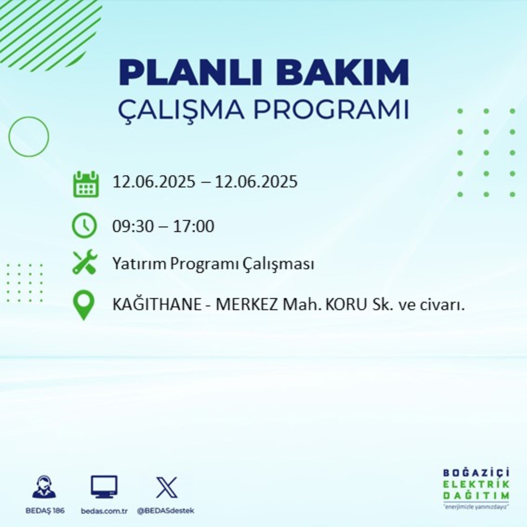 BEDAŞ paylaştı: İstanbul'da 12 Haziran Perşembe günü elektrik kesintisi yaşanacak ilçeler
