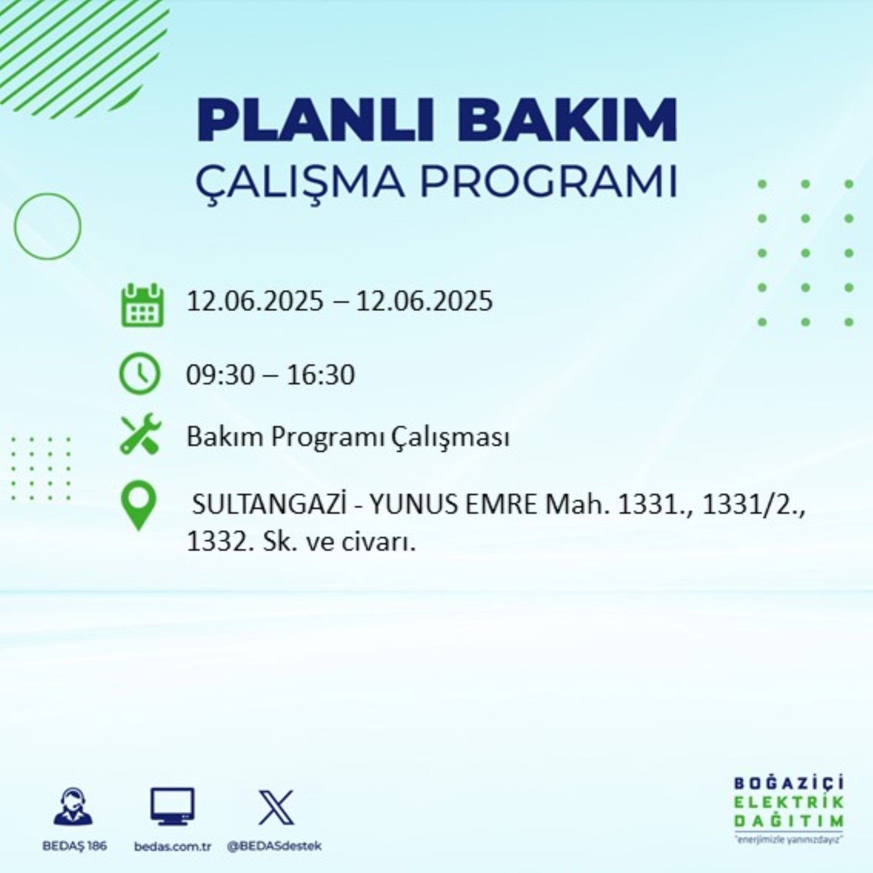 BEDAŞ paylaştı: İstanbul'da 12 Haziran Perşembe günü elektrik kesintisi yaşanacak ilçeler