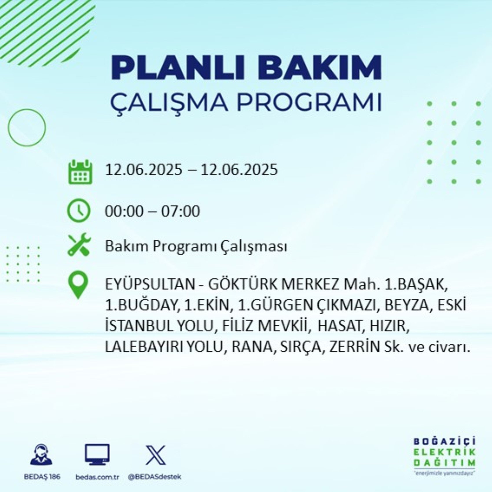 BEDAŞ paylaştı: İstanbul'da 12 Haziran Perşembe günü elektrik kesintisi yaşanacak ilçeler