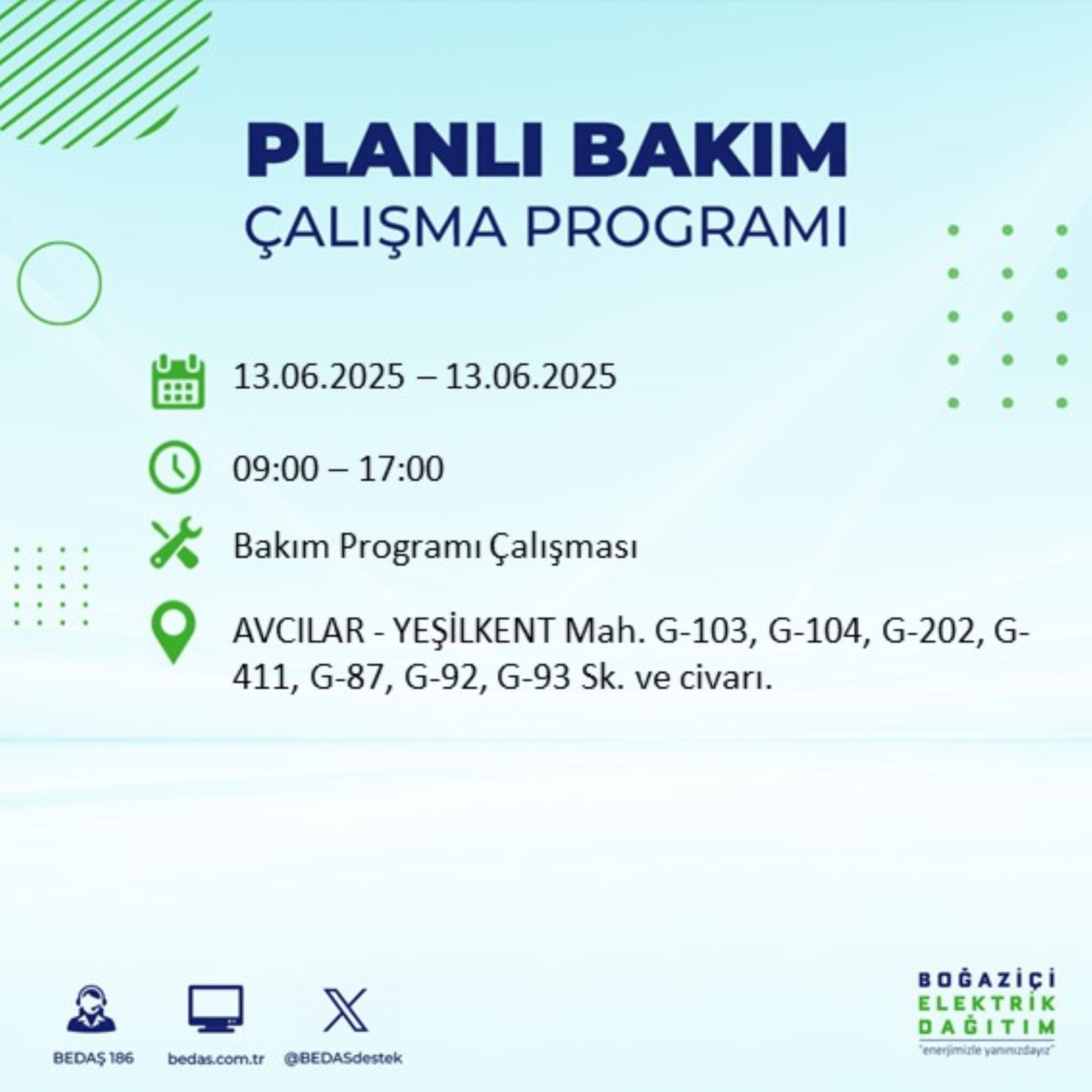 BEDAŞ paylaştı: İstanbul'da 13 Haziran Cuma günü elektrik kesintisi yaşanacak ilçeler