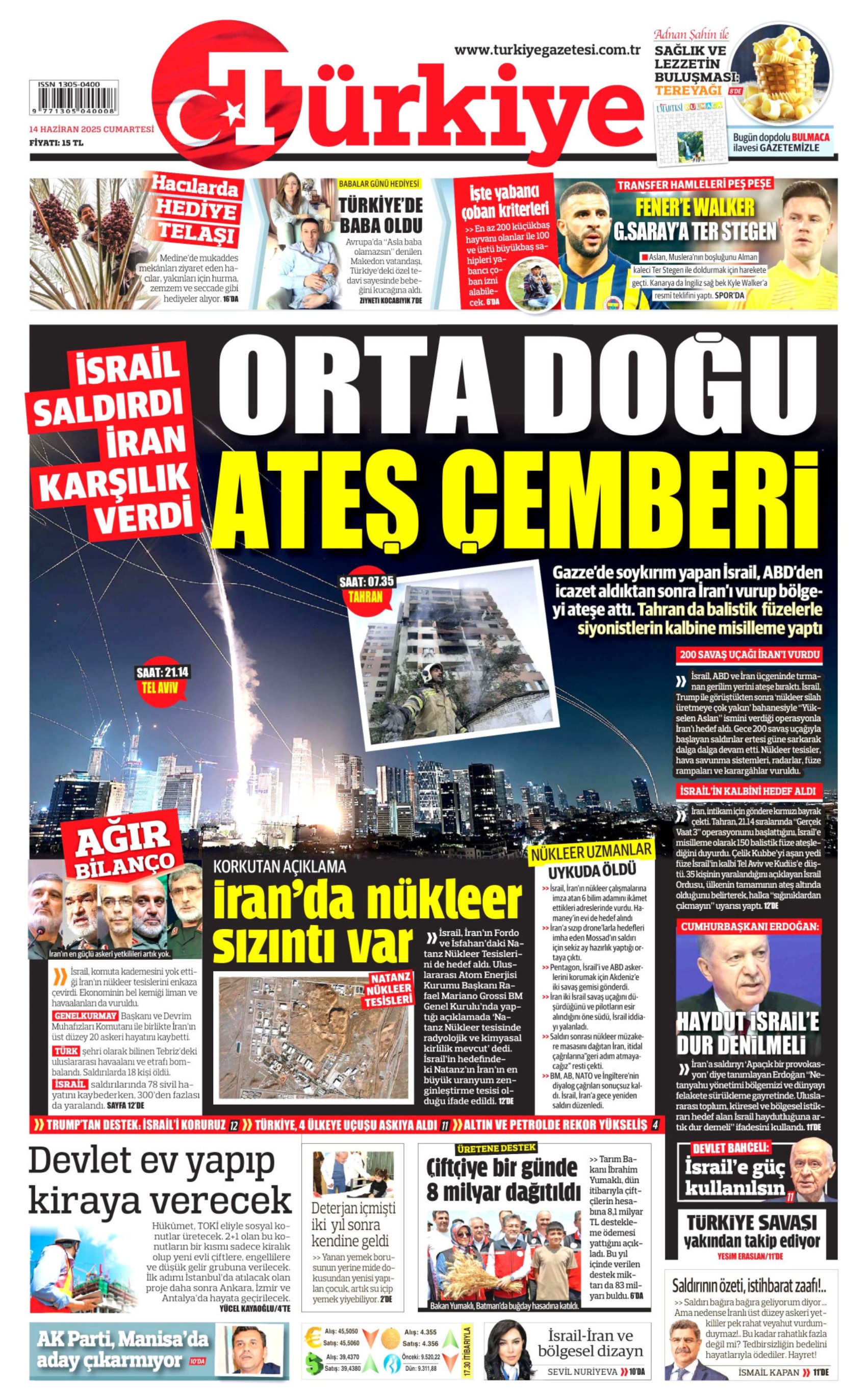 Ortadoğu'da tansiyon yine yükseldi: Gazeteler İsrail'in İran'a saldırılarını nasıl gördü? (14 Haziran 2025 gazete manşetleri)