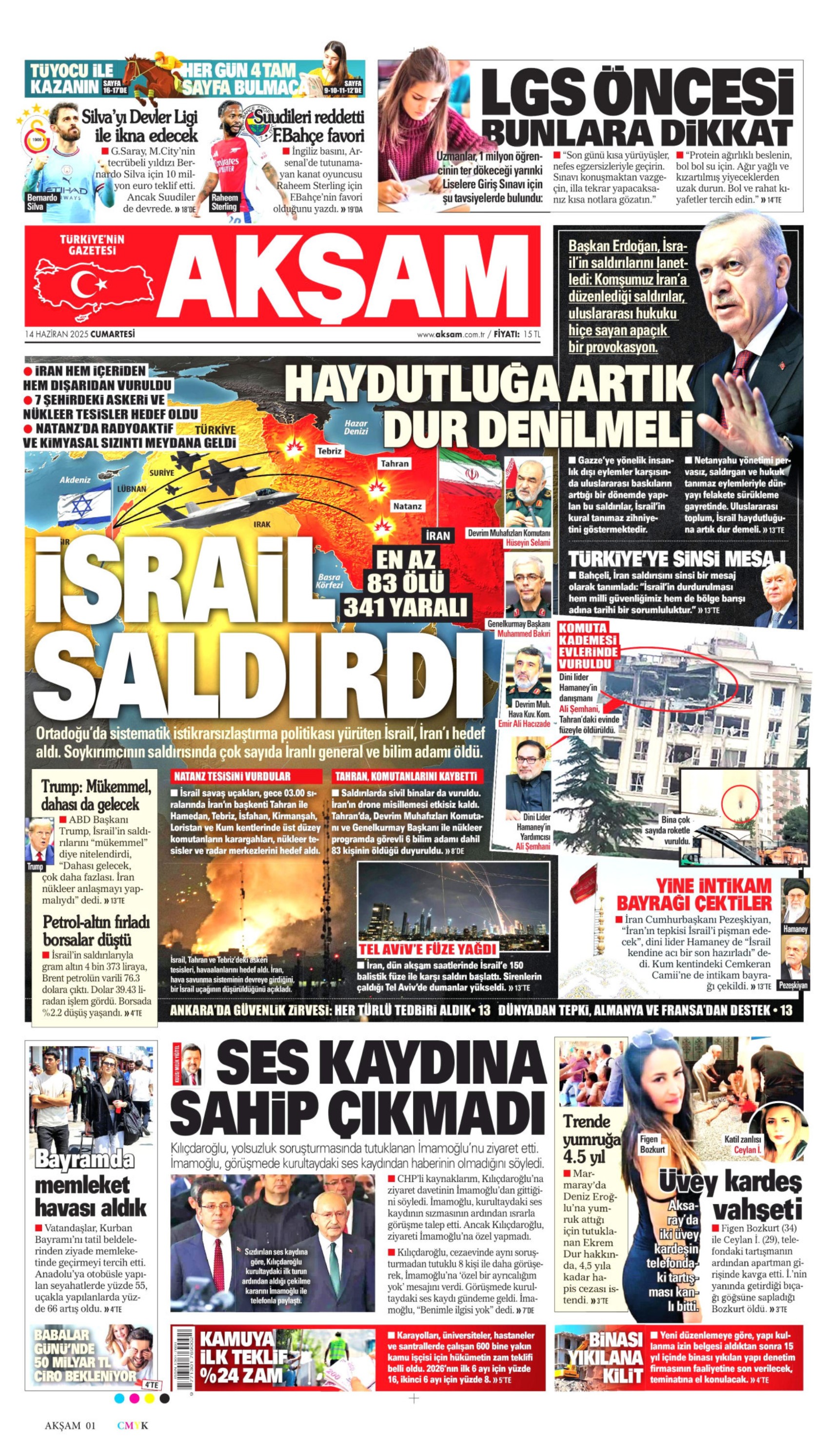 Ortadoğu'da tansiyon yine yükseldi: Gazeteler İsrail'in İran'a saldırılarını nasıl gördü? (14 Haziran 2025 gazete manşetleri)