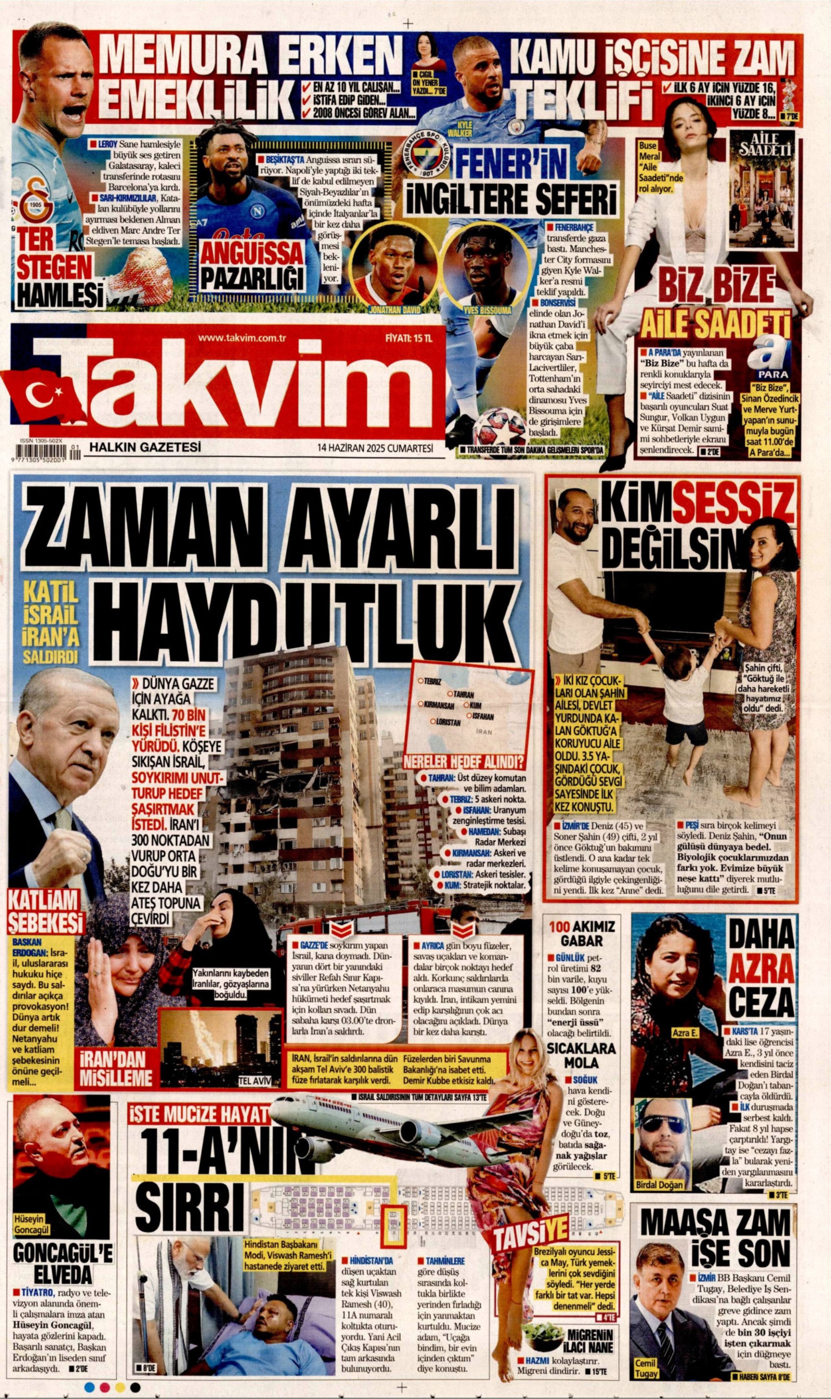 Ortadoğu'da tansiyon yine yükseldi: Gazeteler İsrail'in İran'a saldırılarını nasıl gördü? (14 Haziran 2025 gazete manşetleri)