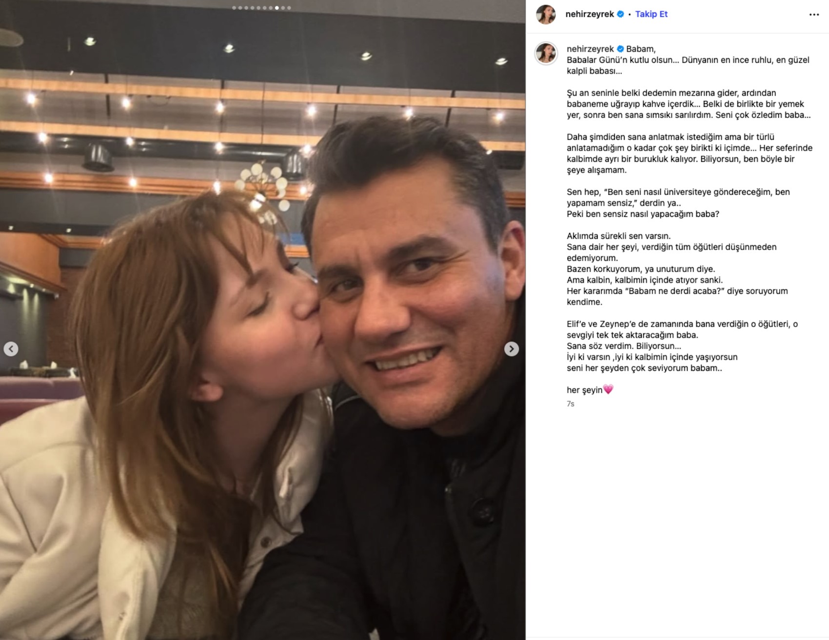 Ferdi Zeyrek'in kızı Nehir Zeyrek'ten duygu dolu Babalar Günü paylaşımı: 'Ben sensiz nasıl yapacağım baba?'