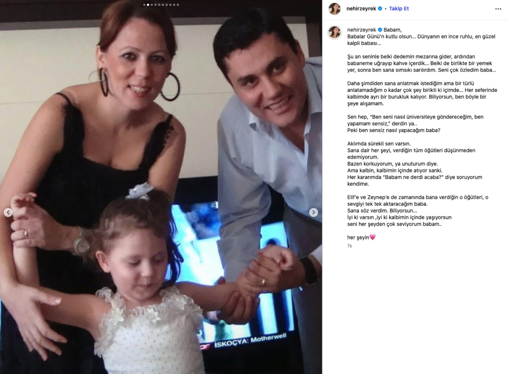 Ferdi Zeyrek'in kızı Nehir Zeyrek'ten duygu dolu Babalar Günü paylaşımı: 'Ben sensiz nasıl yapacağım baba?'