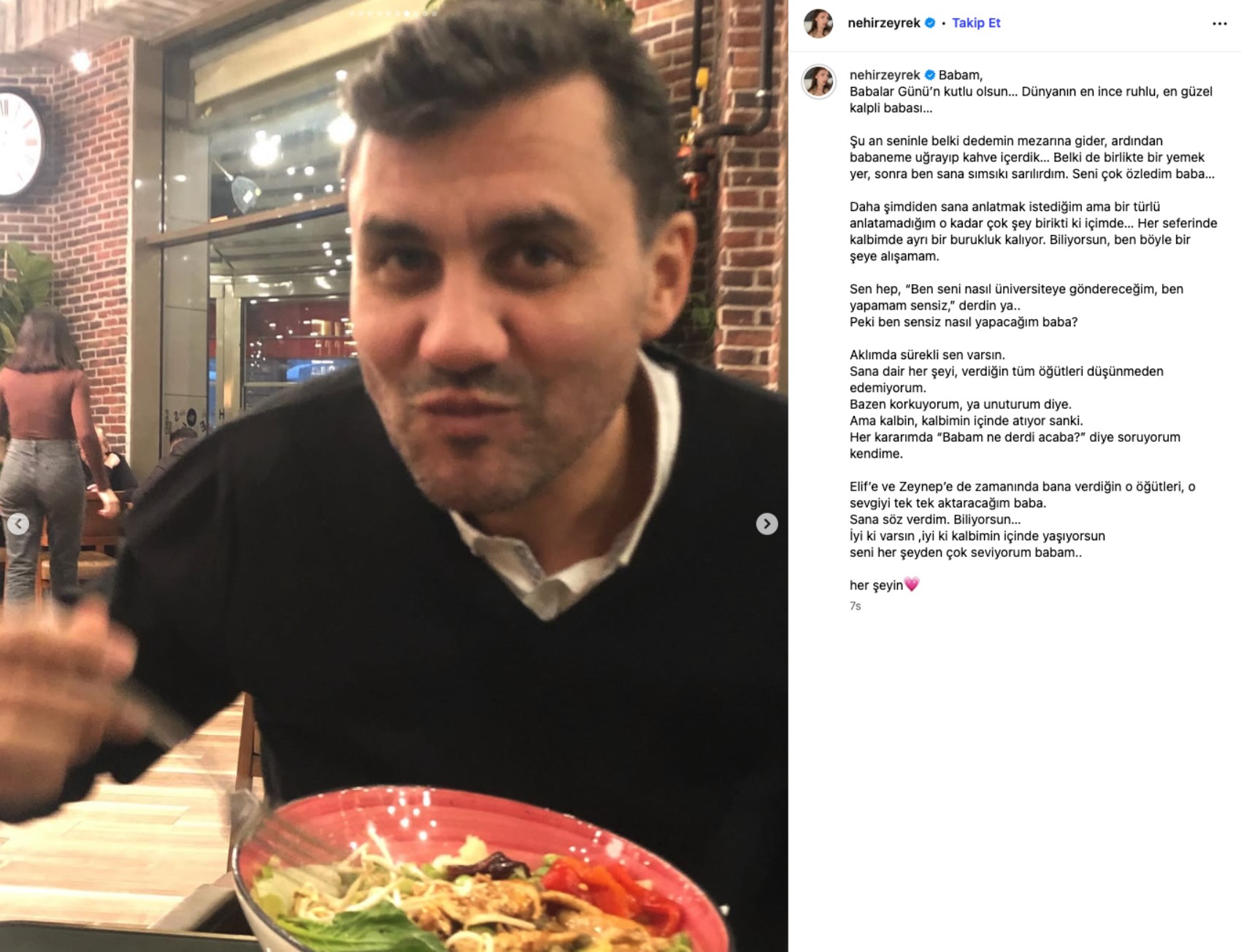Ferdi Zeyrek'in kızı Nehir Zeyrek'ten duygu dolu Babalar Günü paylaşımı: 'Ben sensiz nasıl yapacağım baba?'