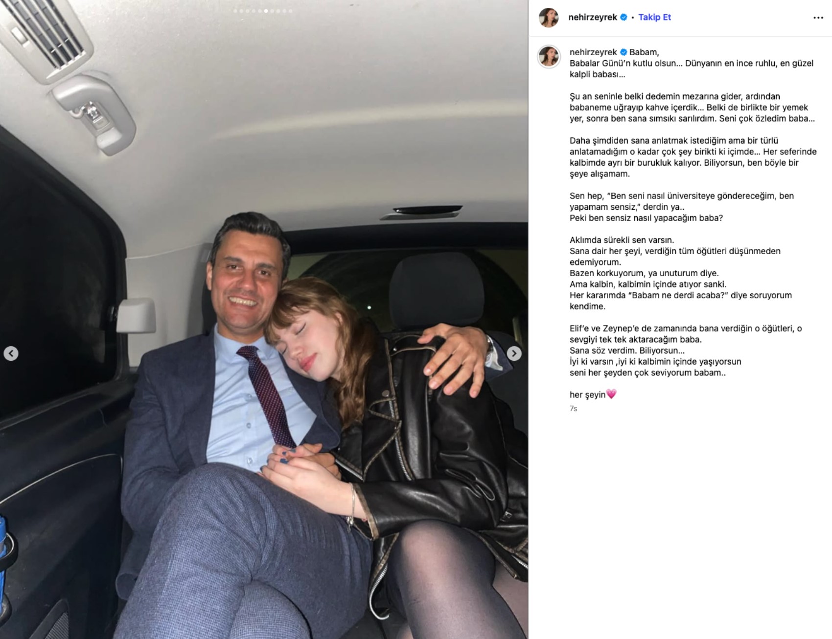 Ferdi Zeyrek'in kızı Nehir Zeyrek'ten duygu dolu Babalar Günü paylaşımı: 'Ben sensiz nasıl yapacağım baba?'