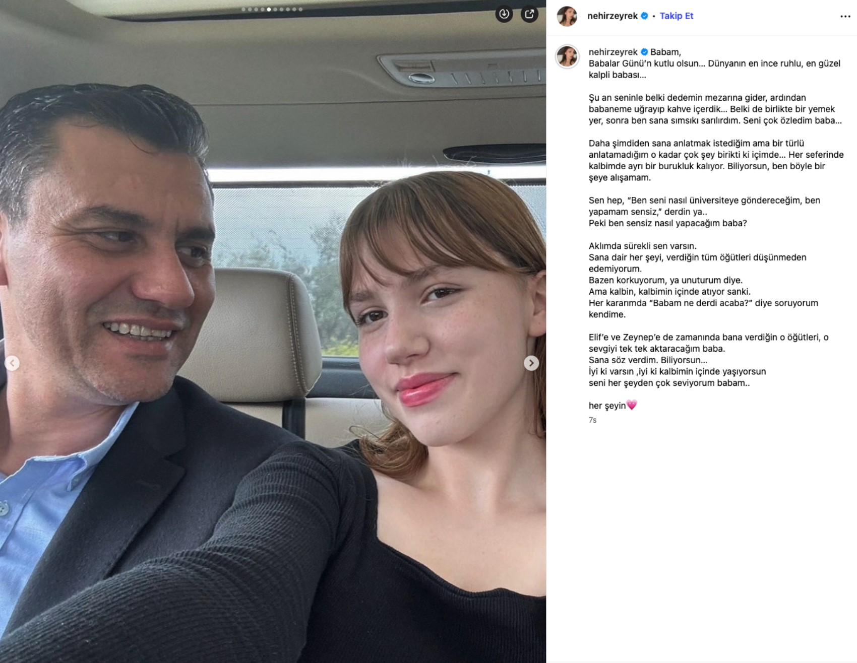 Ferdi Zeyrek'in kızı Nehir Zeyrek'ten duygu dolu Babalar Günü paylaşımı: 'Ben sensiz nasıl yapacağım baba?'