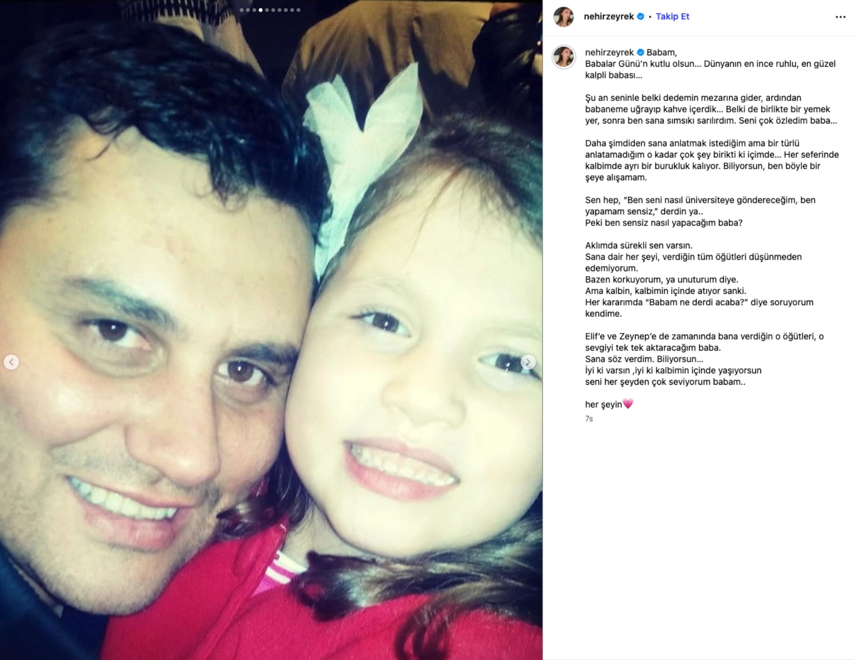 Ferdi Zeyrek'in kızı Nehir Zeyrek'ten duygu dolu Babalar Günü paylaşımı: 'Ben sensiz nasıl yapacağım baba?'