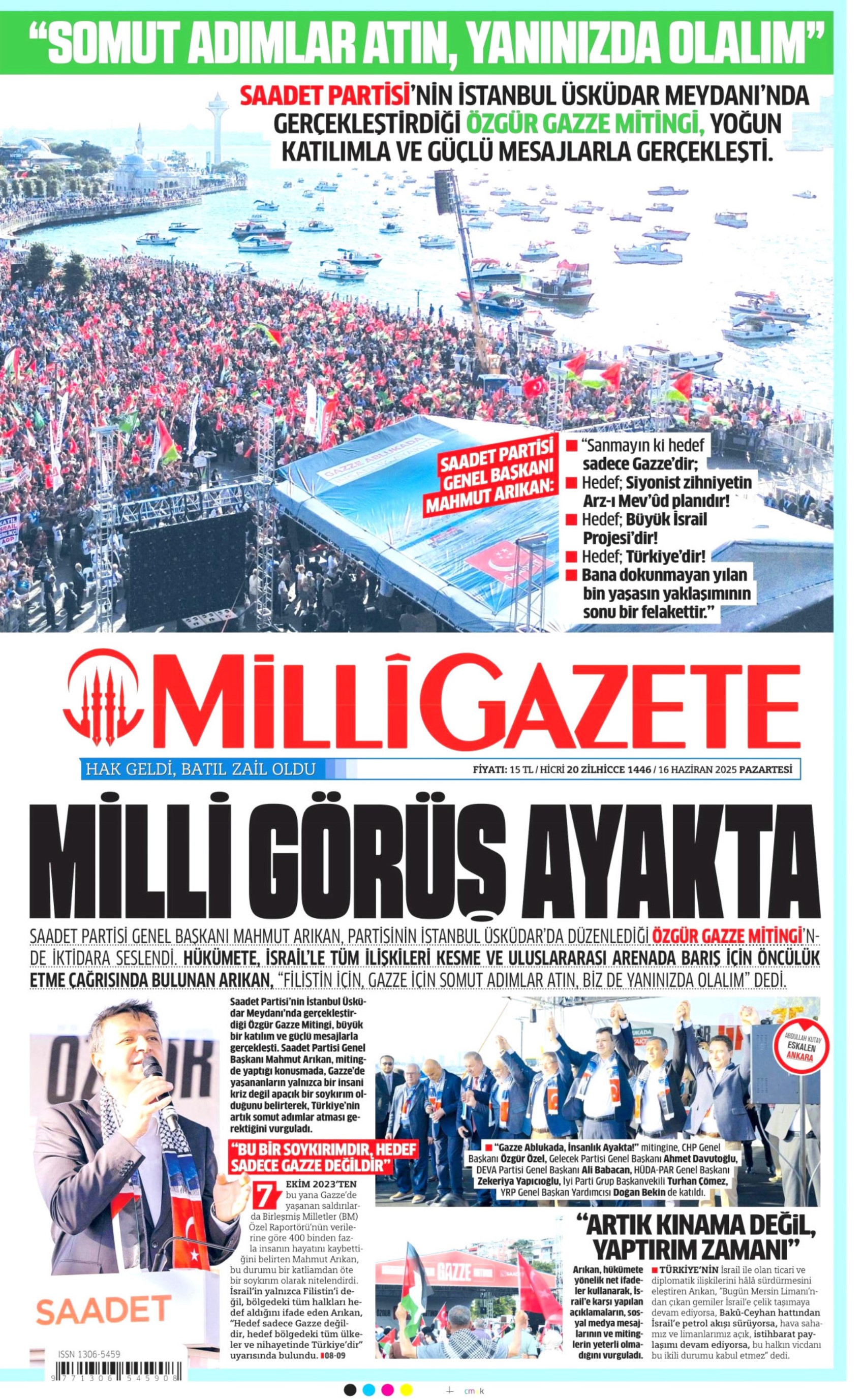 16 Haziran 2025 gazete manşetleri