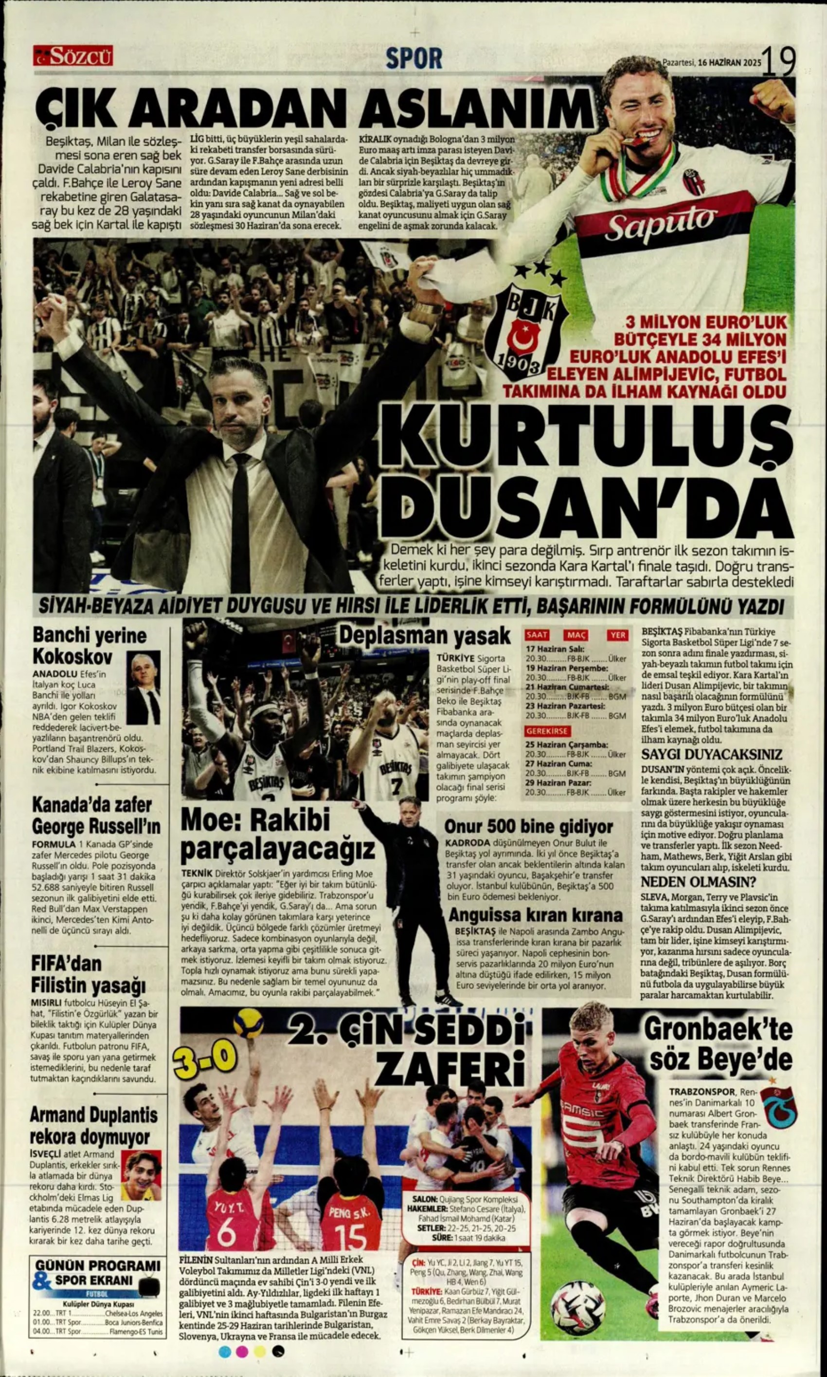 Sporda günün manşetleri: Galatasaray Osimhen'in alternatifini buldu