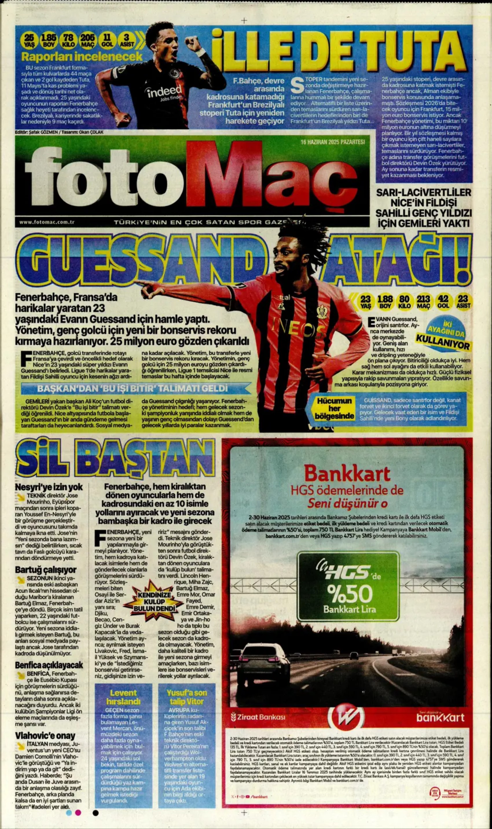 Sporda günün manşetleri: Galatasaray Osimhen'in alternatifini buldu
