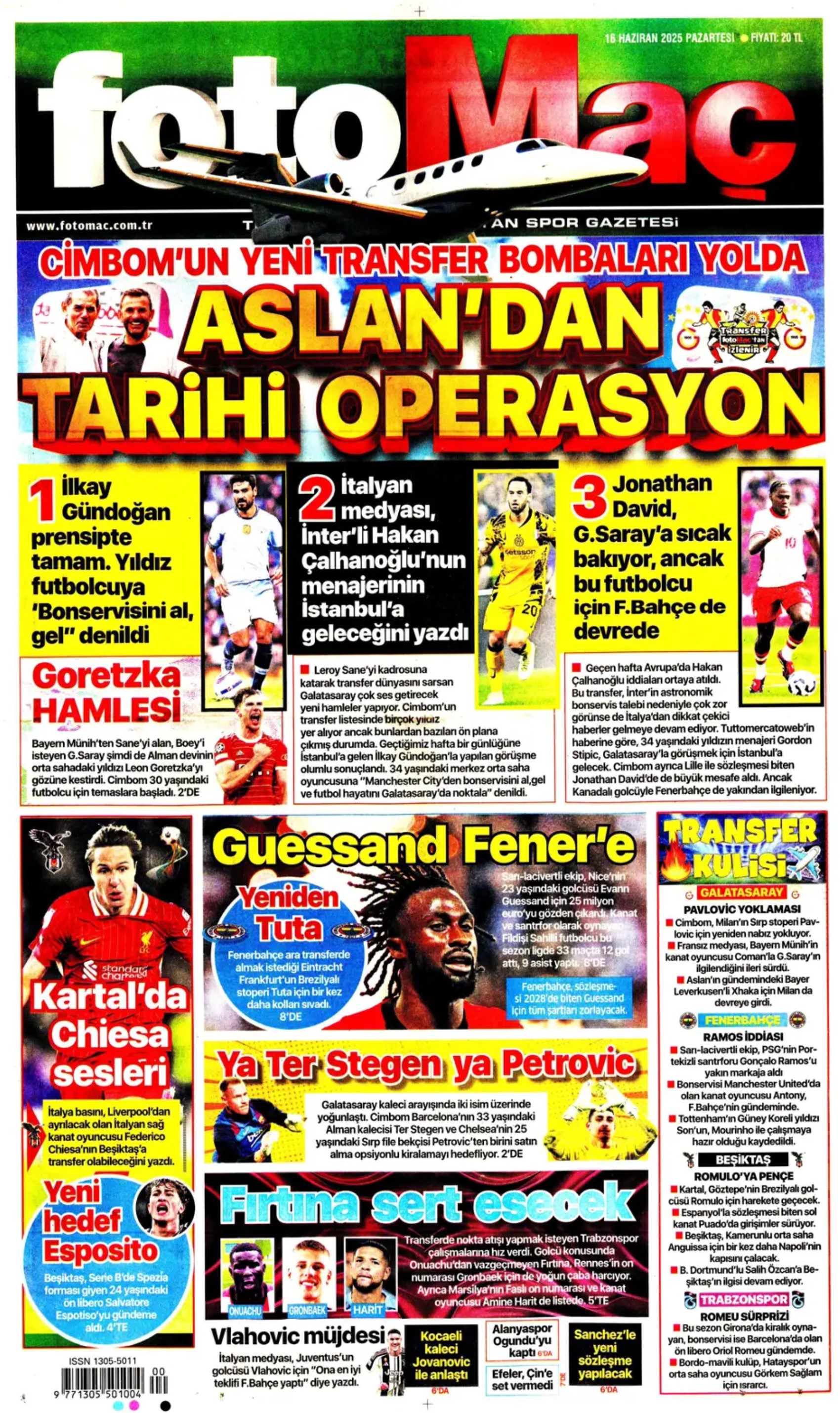 Sporda günün manşetleri: Galatasaray Osimhen'in alternatifini buldu