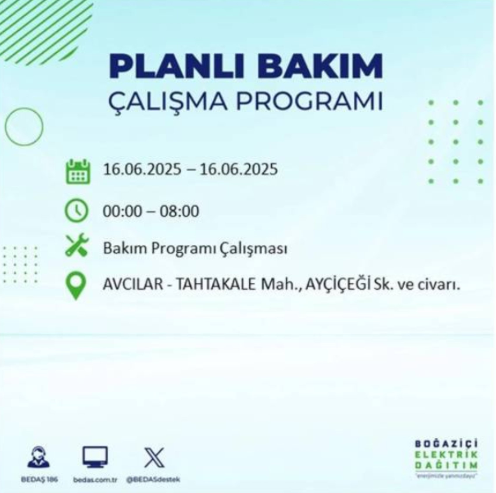 BEDAŞ paylaştı: İstanbul'da 16 Haziran Pazartesi günü elektrik kesintisi yaşanacak ilçeler