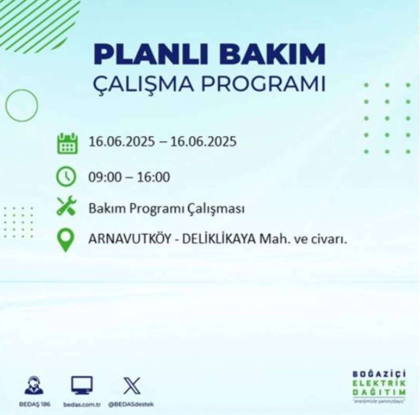 BEDAŞ paylaştı: İstanbul'da 16 Haziran Pazartesi günü elektrik kesintisi yaşanacak ilçeler