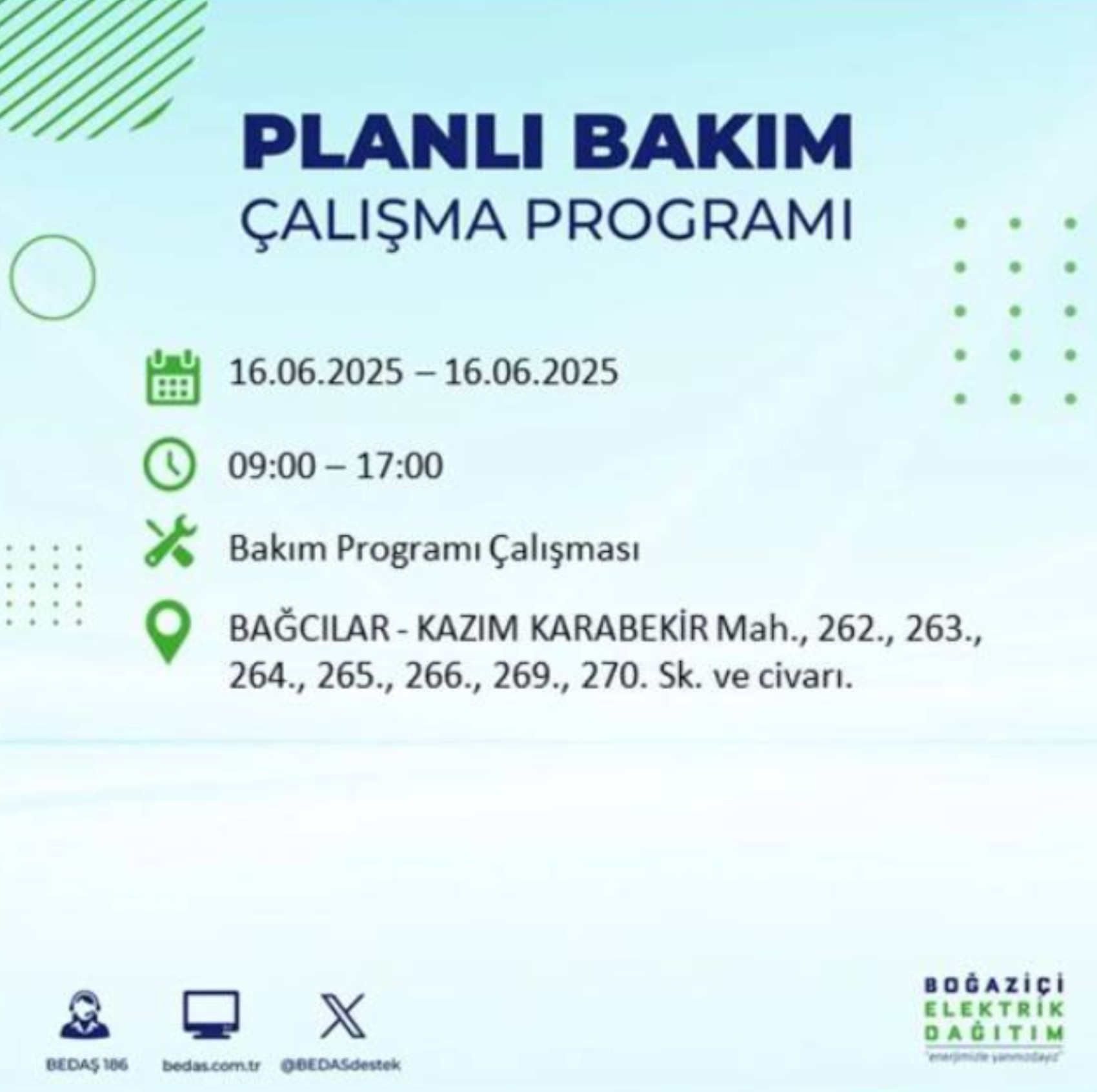 BEDAŞ paylaştı: İstanbul'da 16 Haziran Pazartesi günü elektrik kesintisi yaşanacak ilçeler