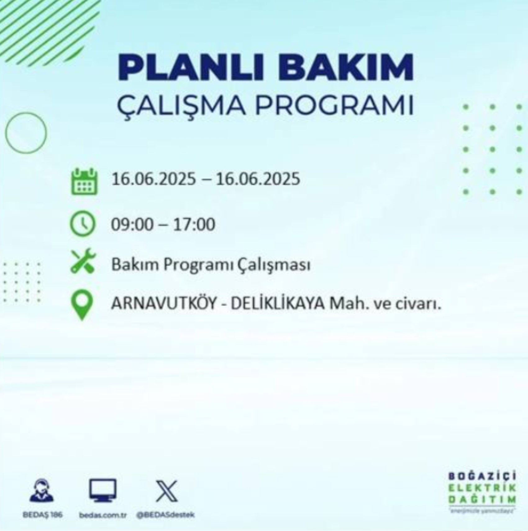 BEDAŞ paylaştı: İstanbul'da 16 Haziran Pazartesi günü elektrik kesintisi yaşanacak ilçeler