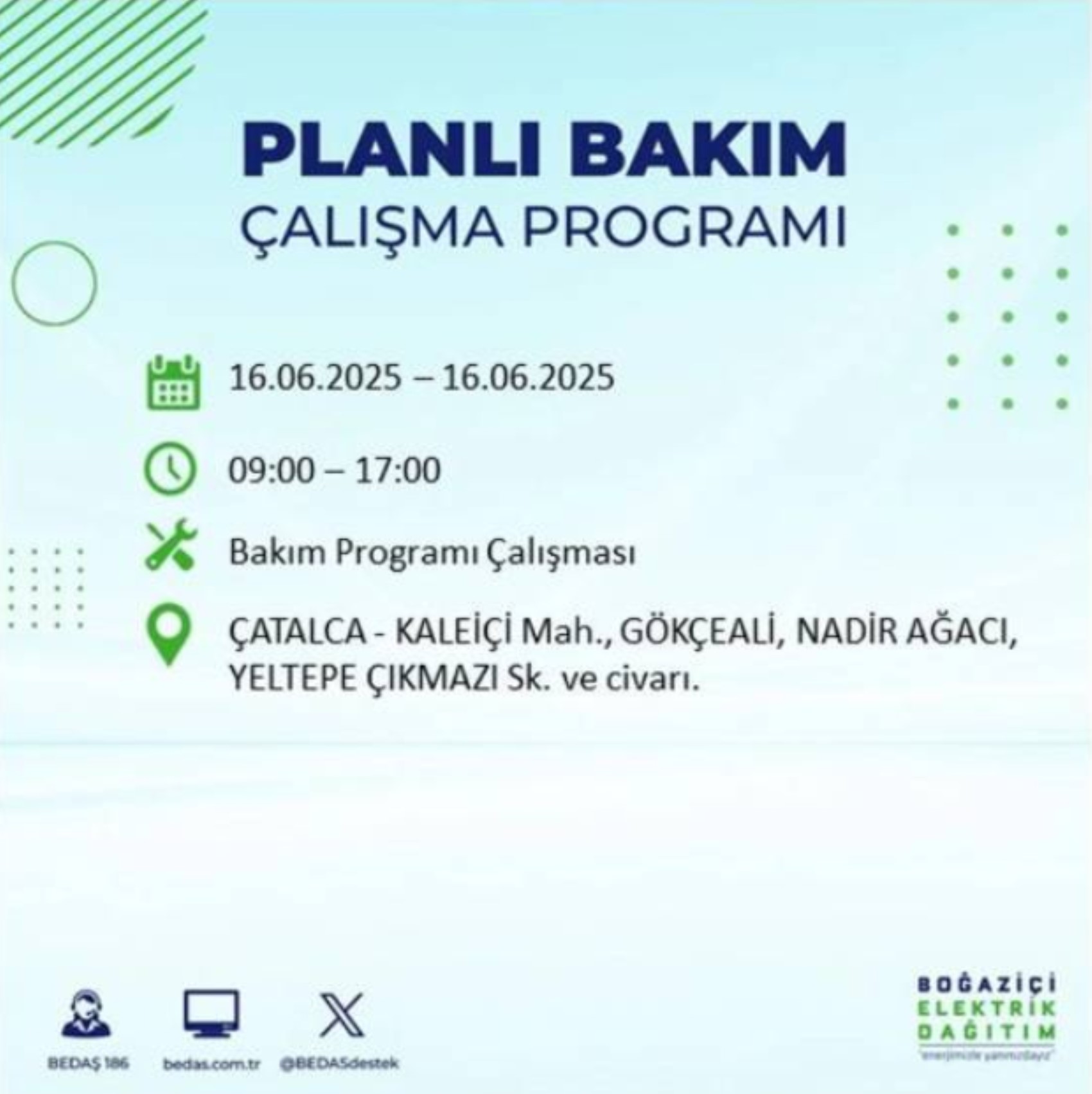 BEDAŞ paylaştı: İstanbul'da 16 Haziran Pazartesi günü elektrik kesintisi yaşanacak ilçeler