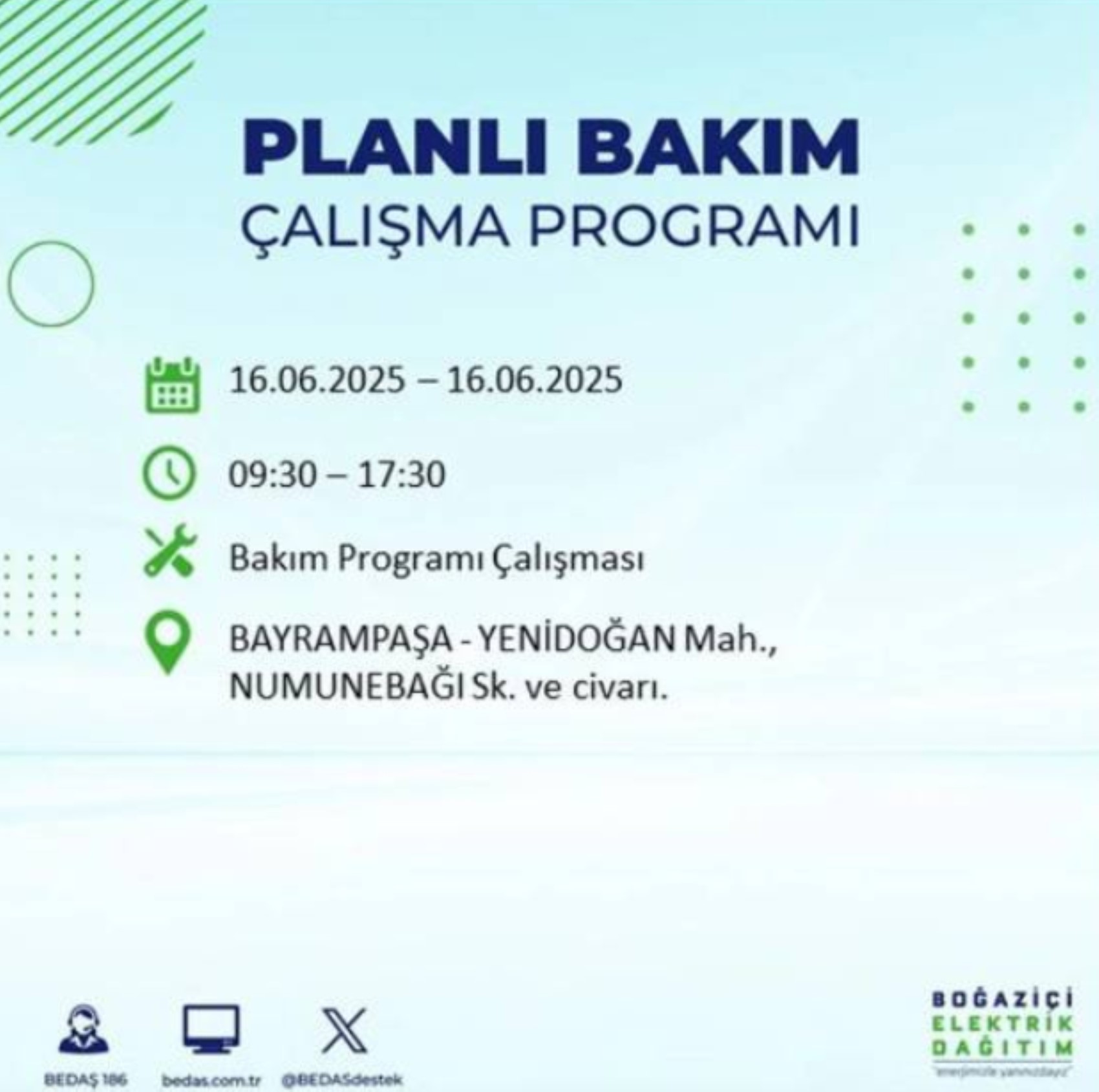 BEDAŞ paylaştı: İstanbul'da 16 Haziran Pazartesi günü elektrik kesintisi yaşanacak ilçeler