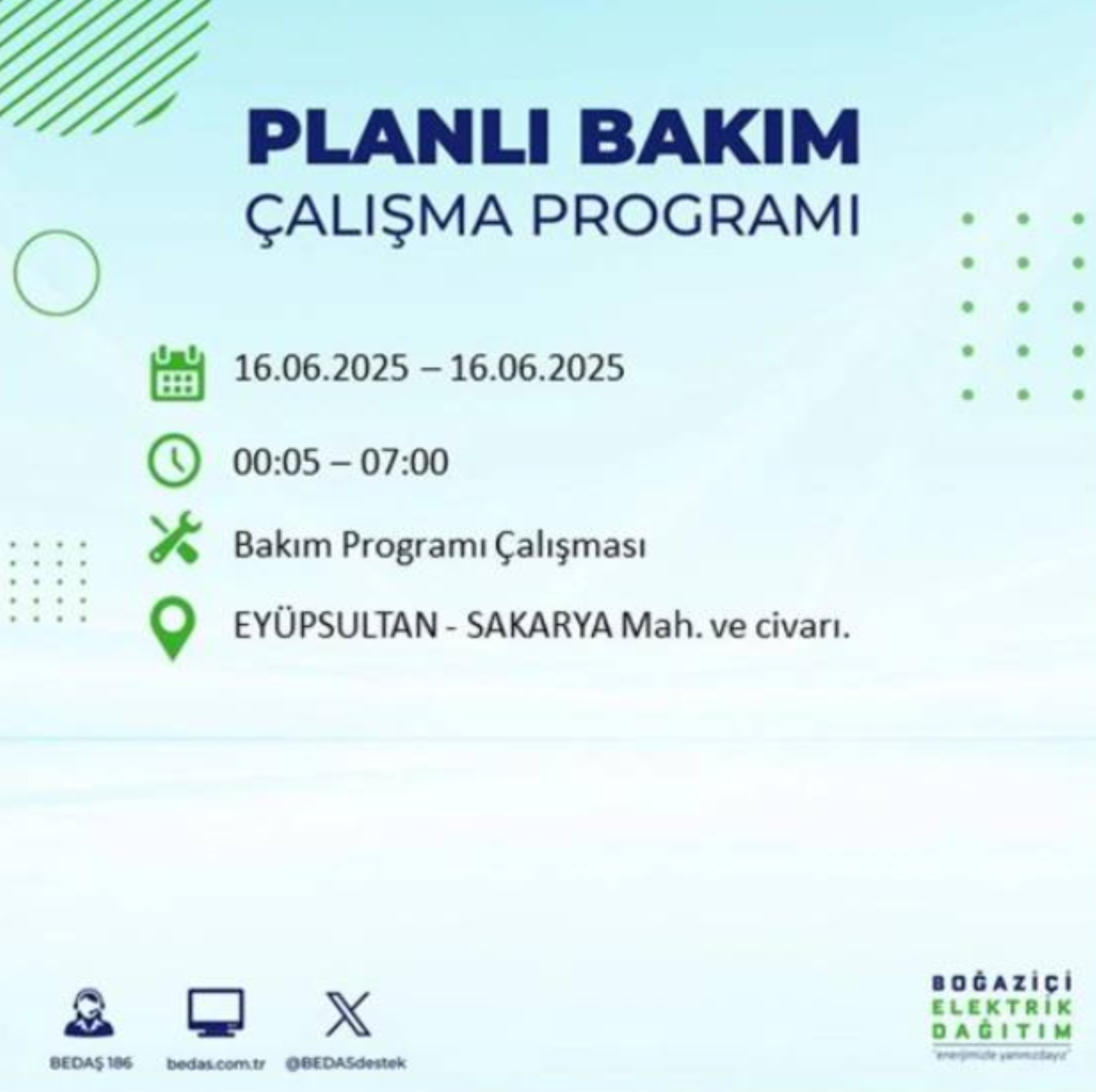 BEDAŞ paylaştı: İstanbul'da 16 Haziran Pazartesi günü elektrik kesintisi yaşanacak ilçeler