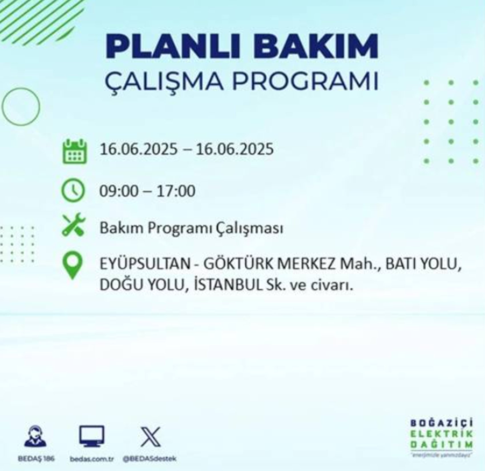 BEDAŞ paylaştı: İstanbul'da 16 Haziran Pazartesi günü elektrik kesintisi yaşanacak ilçeler