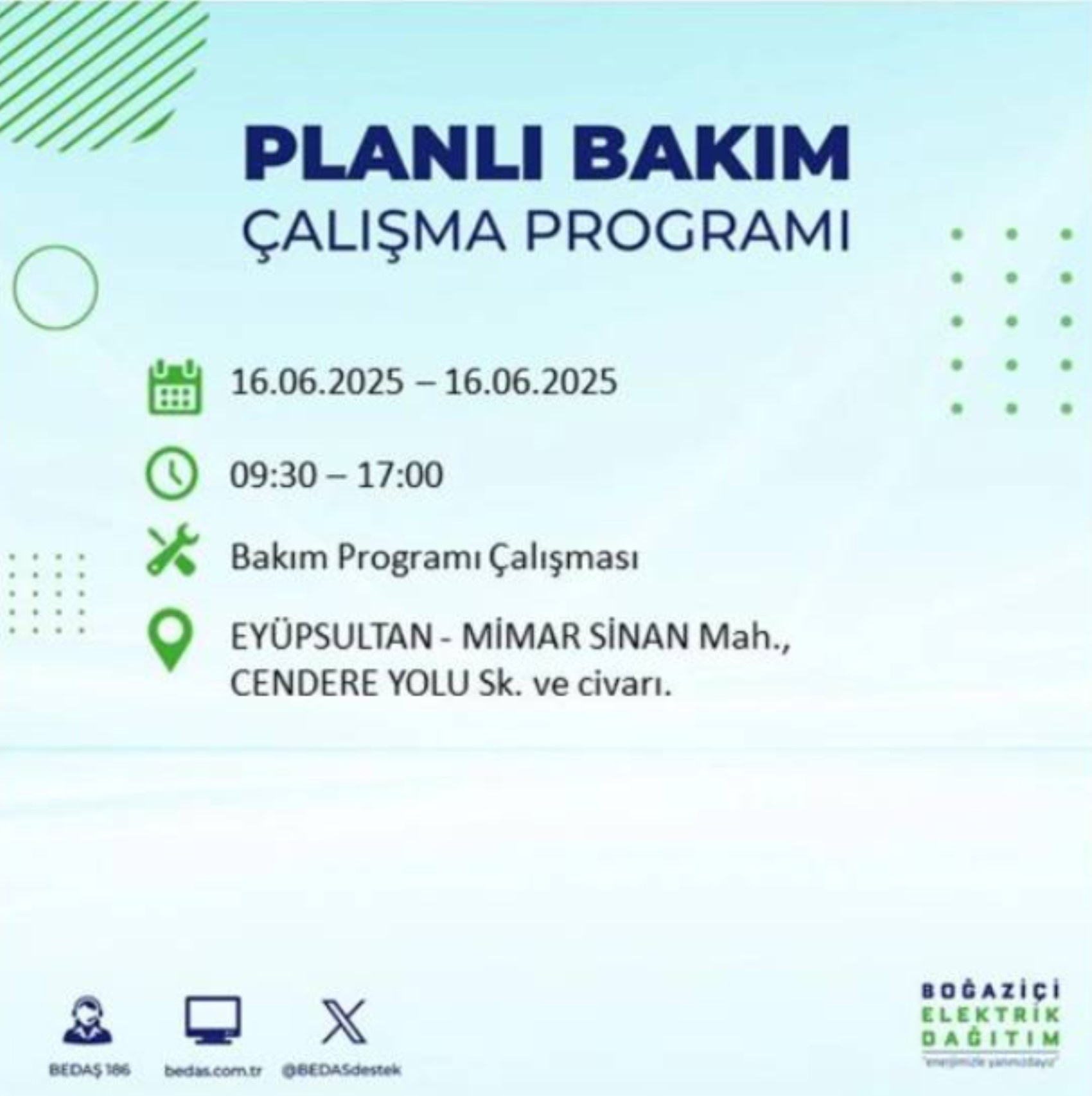 BEDAŞ paylaştı: İstanbul'da 16 Haziran Pazartesi günü elektrik kesintisi yaşanacak ilçeler