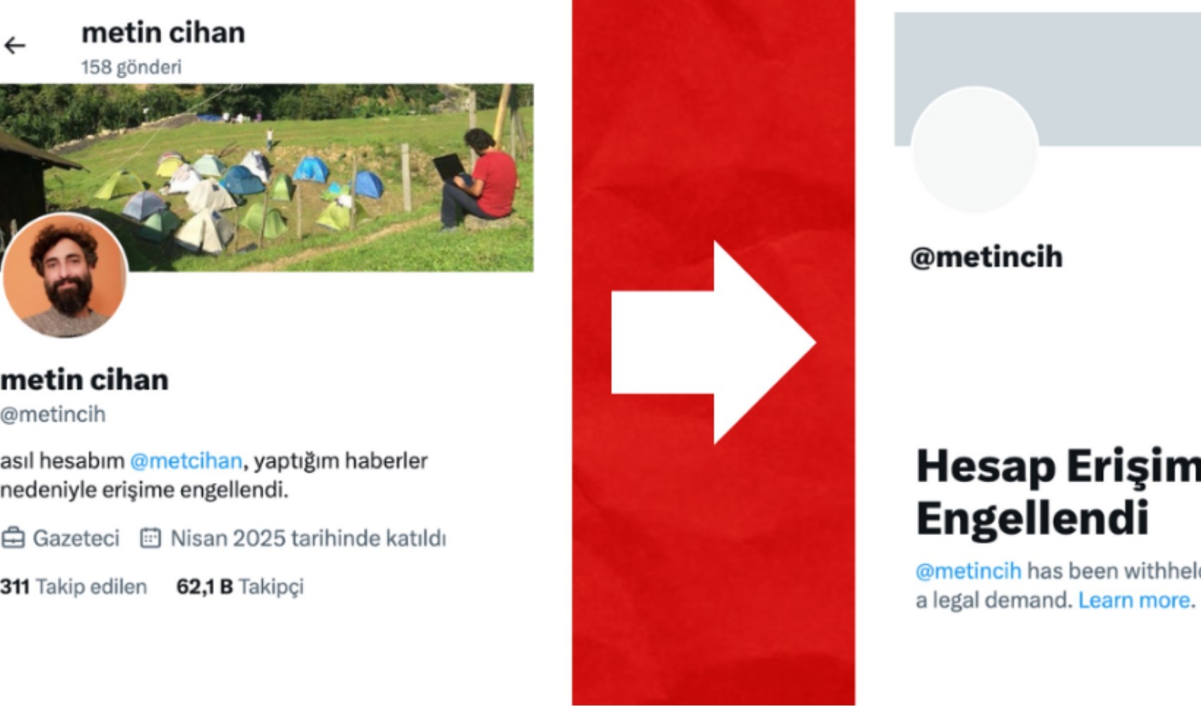 Gazeteci Metin Cihan'ın ikinci hesabı da erişime engellendi