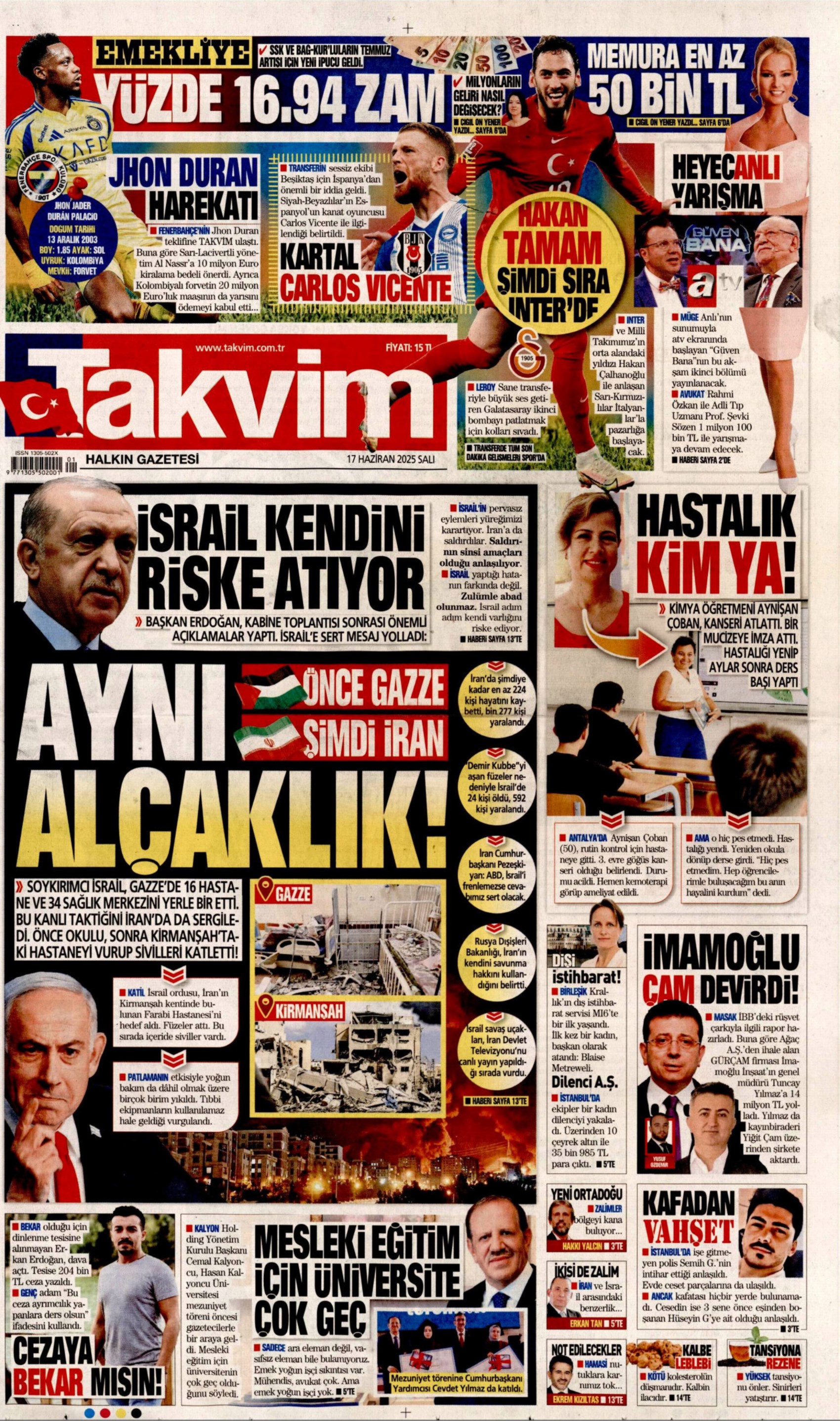 17 Haziran 2025 gazete manşetleri: Gazeteler, İmamoğlu'nun savunmasını nasıl gördü?