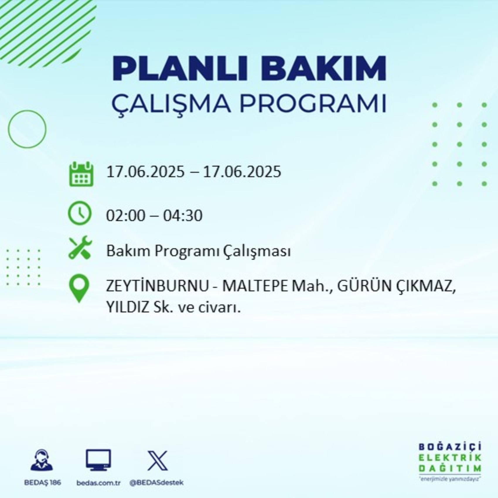 BEDAŞ paylaştı: İstanbul'da 17 Haziran Salı günü elektrik kesintisi yaşanacak ilçeler