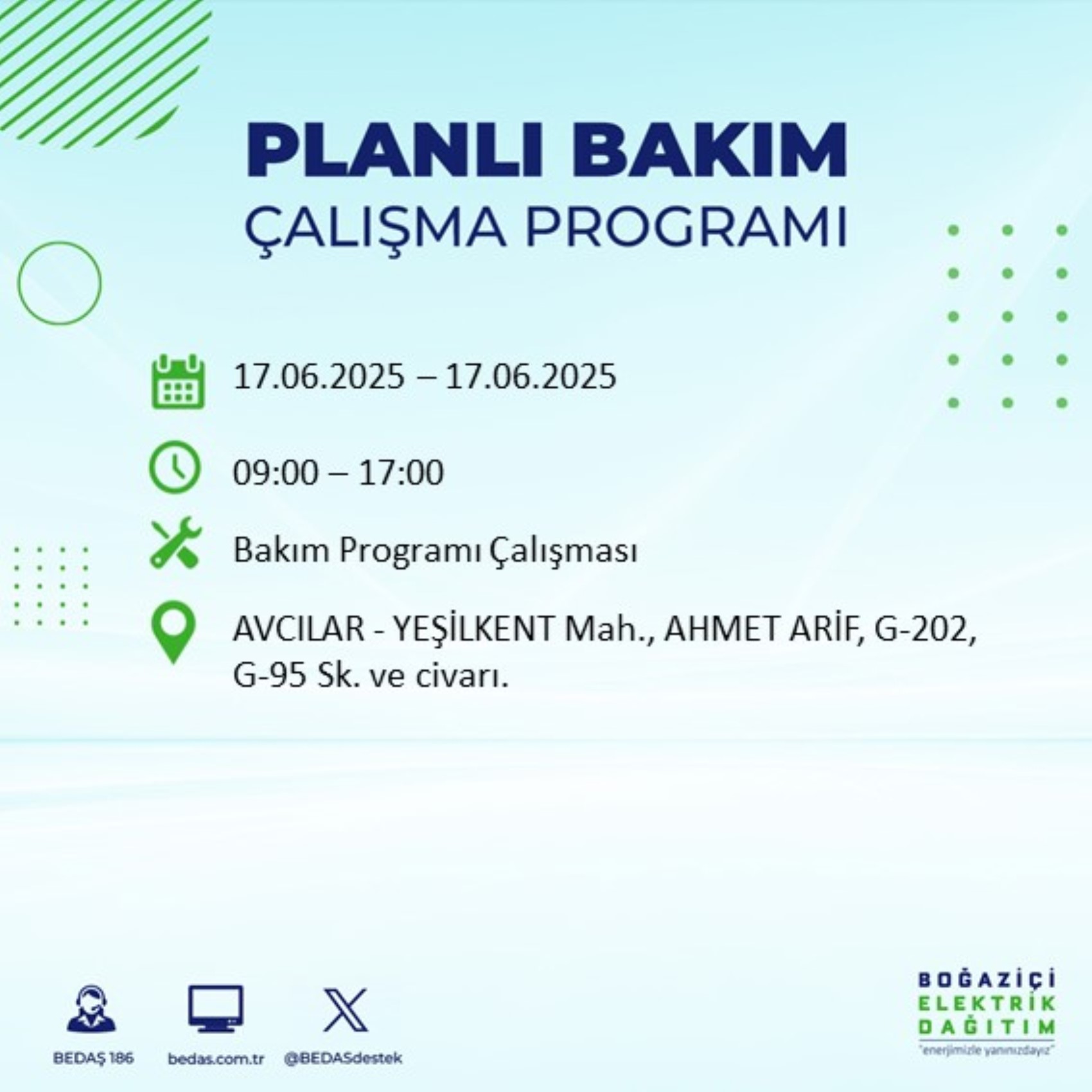 BEDAŞ paylaştı: İstanbul'da 17 Haziran Salı günü elektrik kesintisi yaşanacak ilçeler