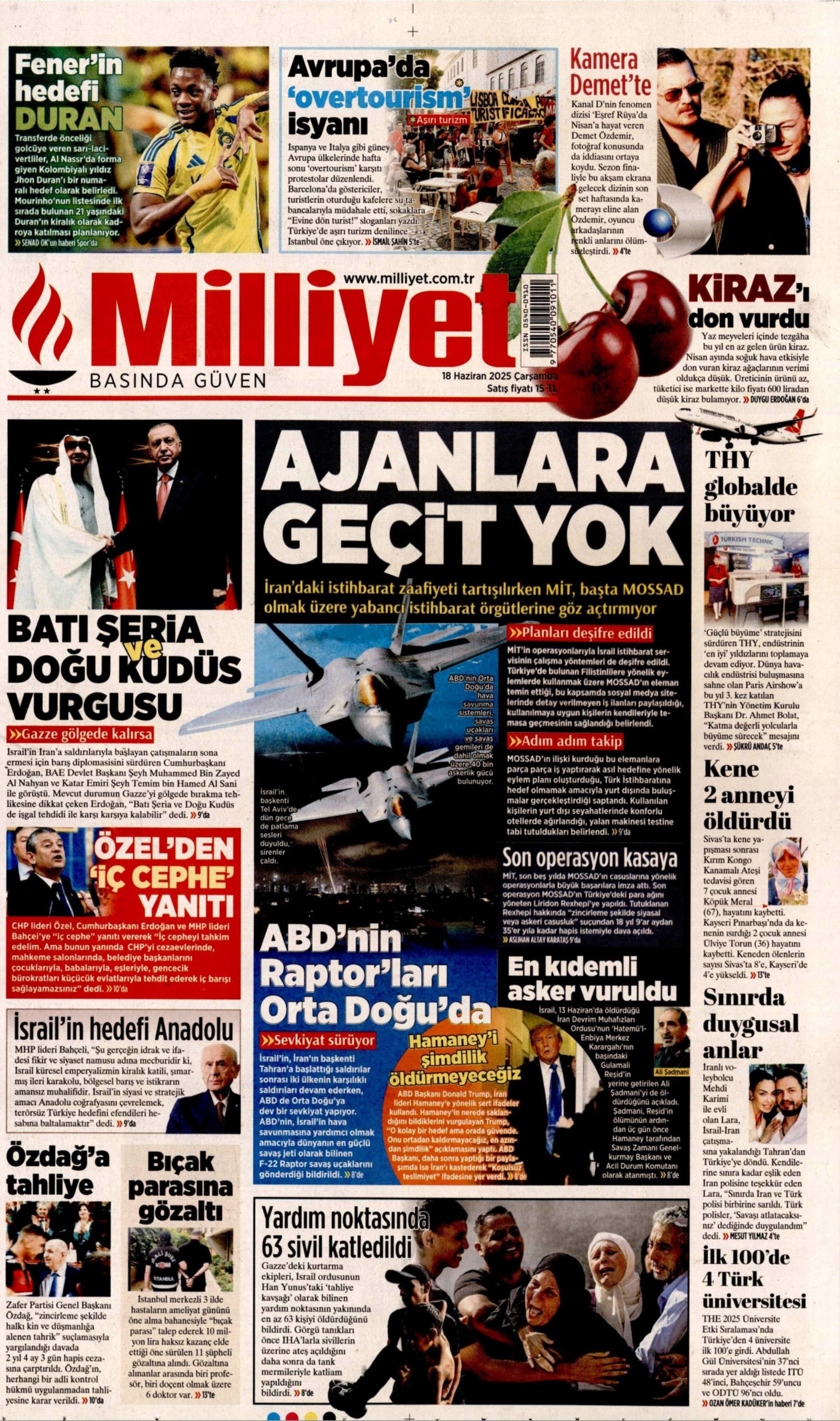 18 Haziran 2025 gazete manşetleri: Gazeteler, Ümit Özdağ'ın tahliyesini nasıl gördü?