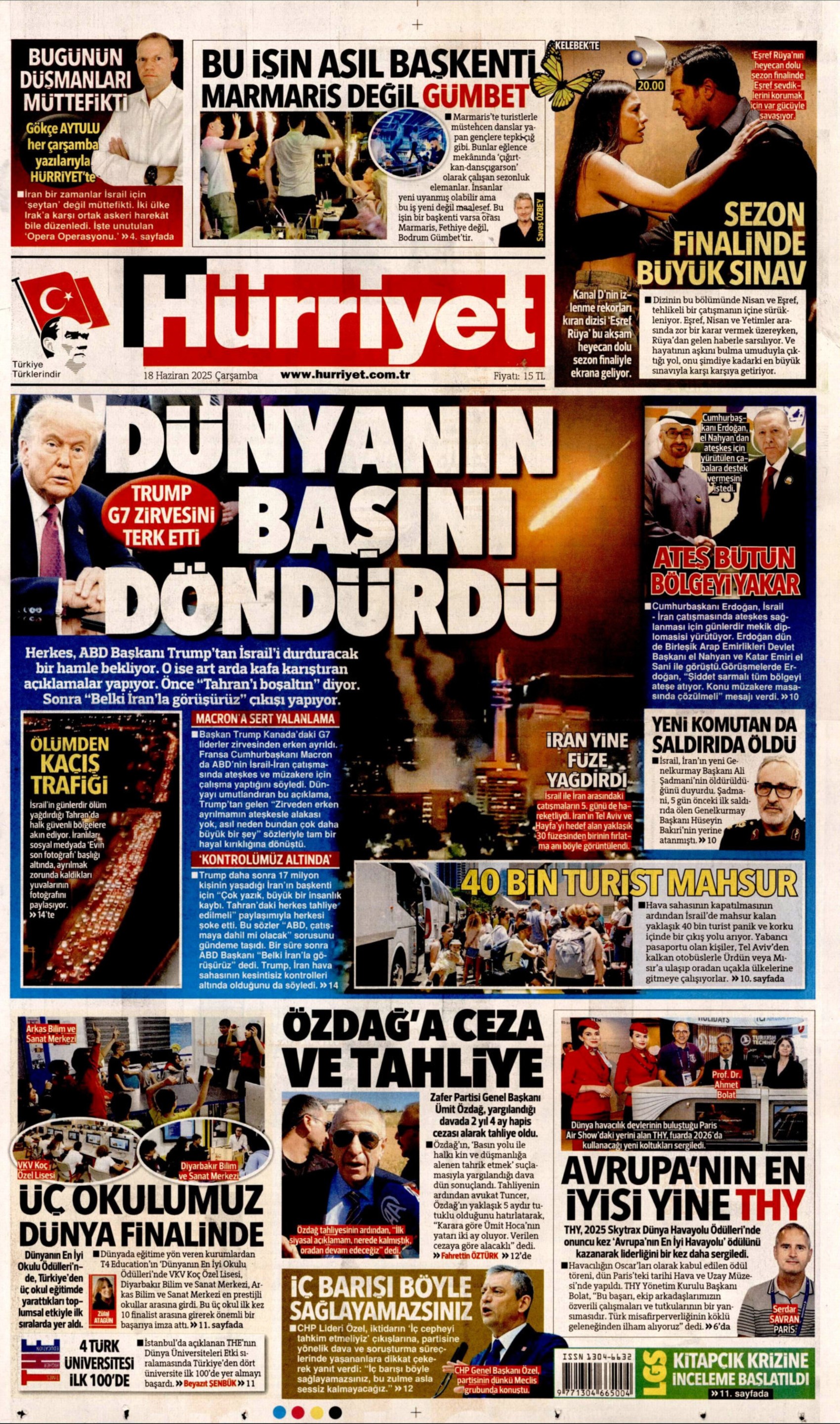 18 Haziran 2025 gazete manşetleri: Gazeteler, Ümit Özdağ'ın tahliyesini nasıl gördü?