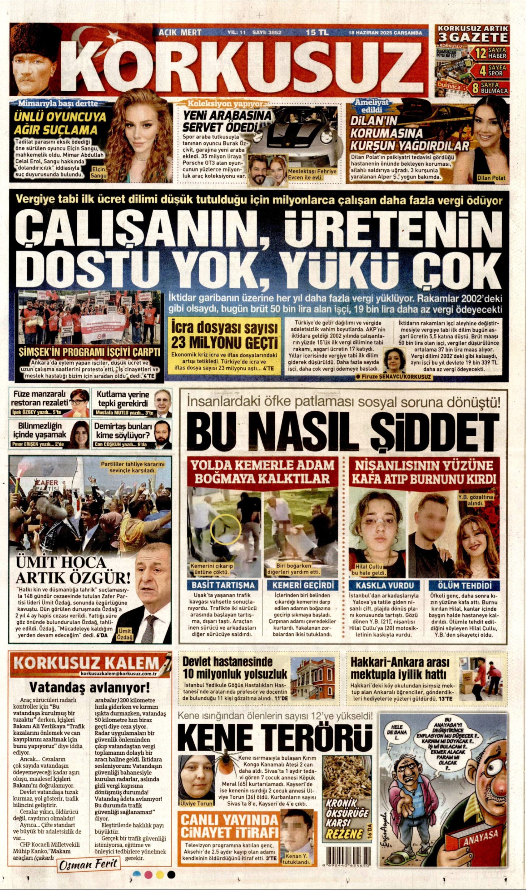 18 Haziran 2025 gazete manşetleri: Gazeteler, Ümit Özdağ'ın tahliyesini nasıl gördü?