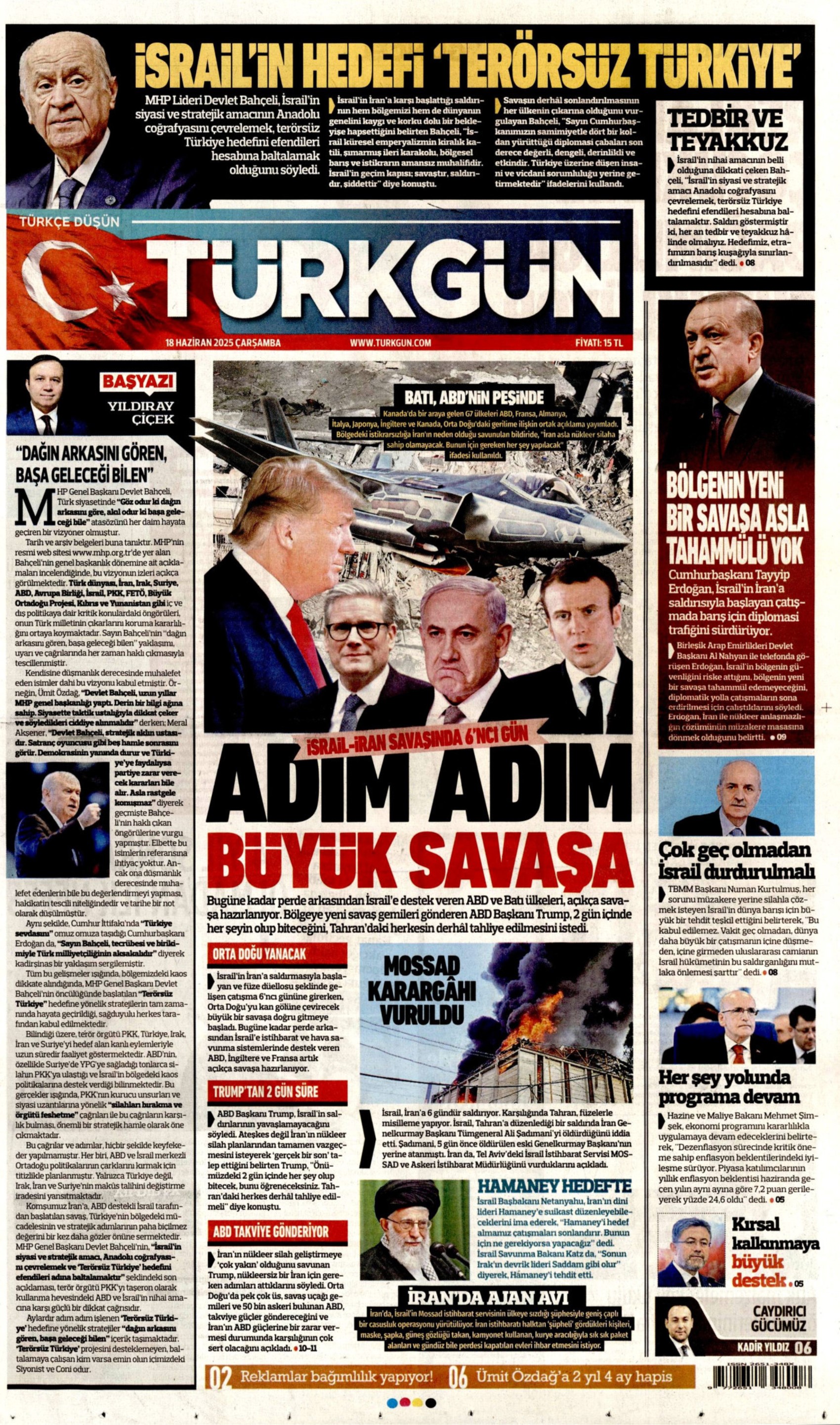 18 Haziran 2025 gazete manşetleri: Gazeteler, Ümit Özdağ'ın tahliyesini nasıl gördü?