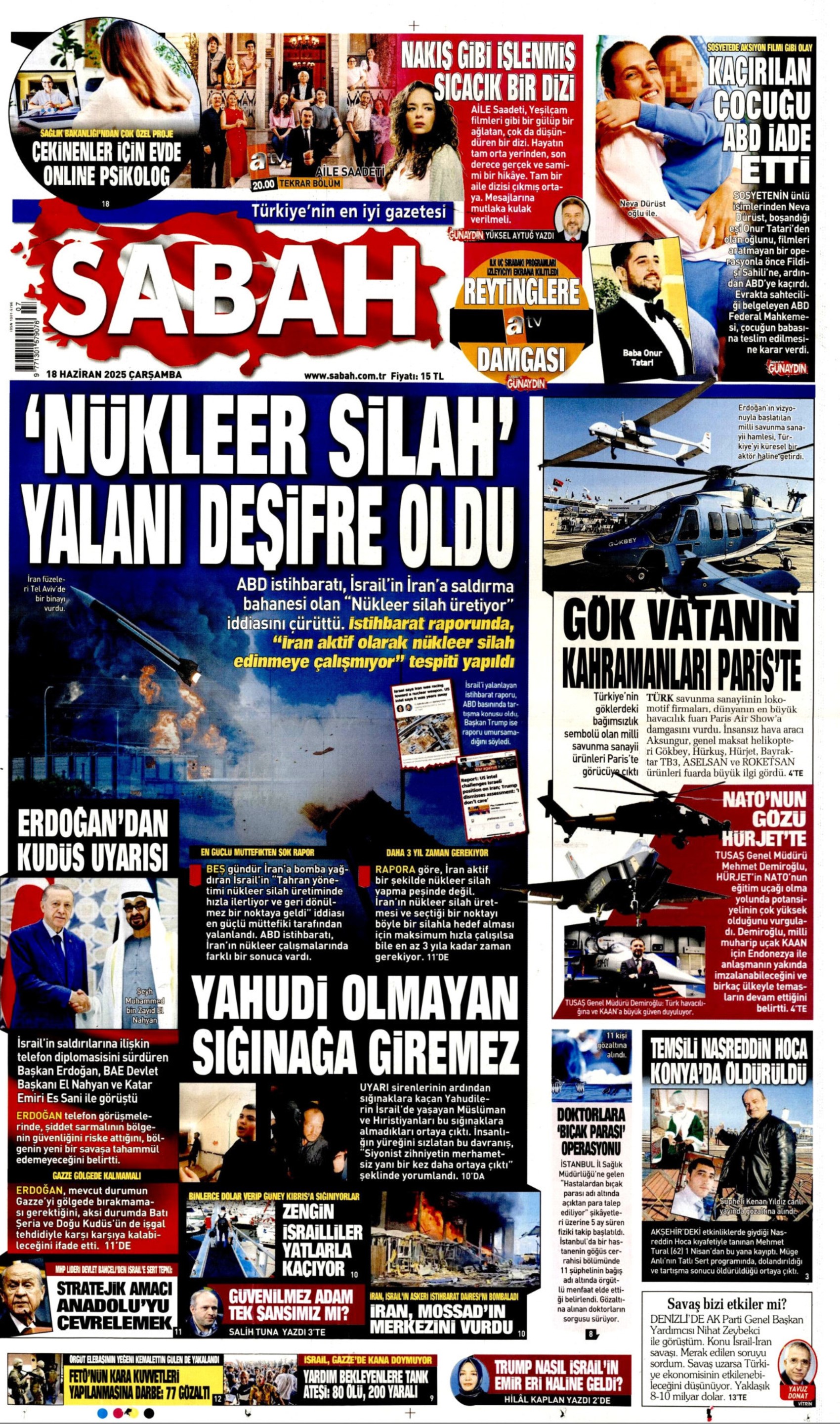 18 Haziran 2025 gazete manşetleri: Gazeteler, Ümit Özdağ'ın tahliyesini nasıl gördü?
